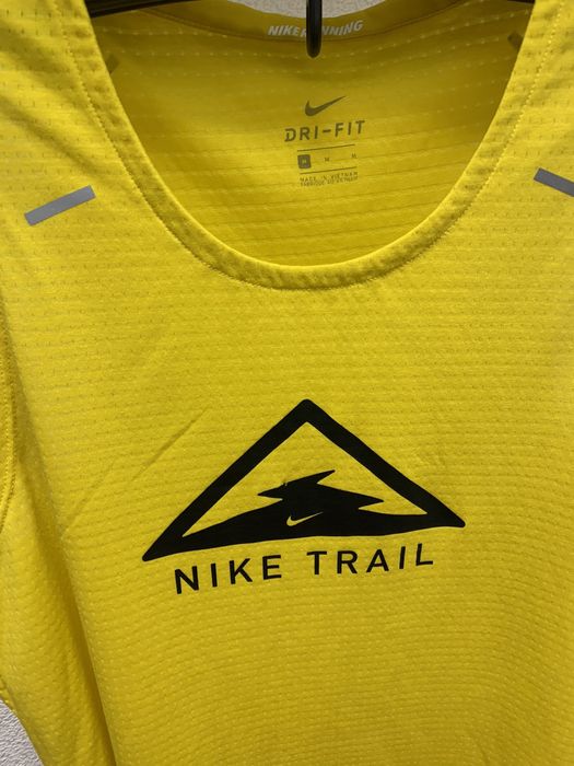 Nike Nike Trail Running sleeveless Yellow S size big logo Grailed