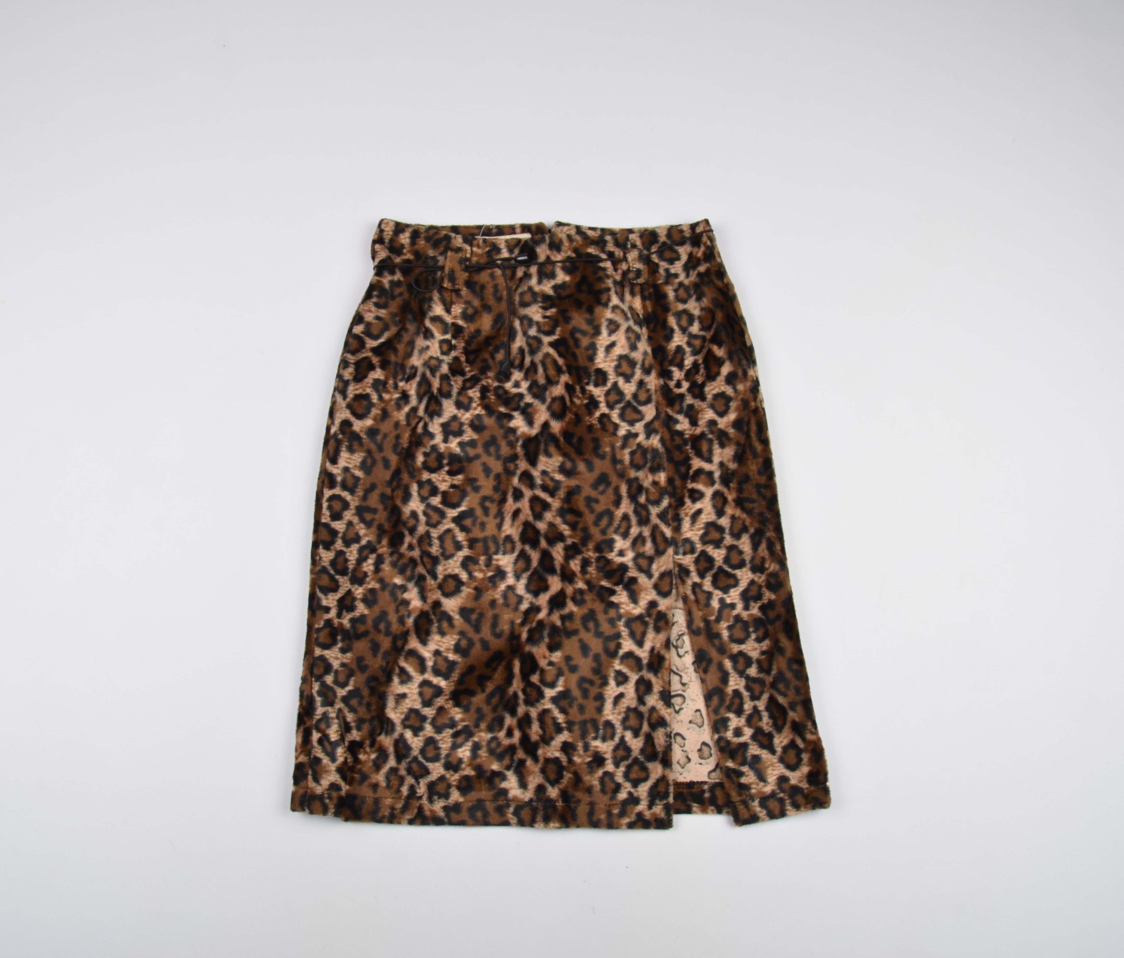 Other Vintage Faux Fur Leopard Cheetah Midi Skirt Size 26" / US 2 / IT 38 - 4 Thumbnail