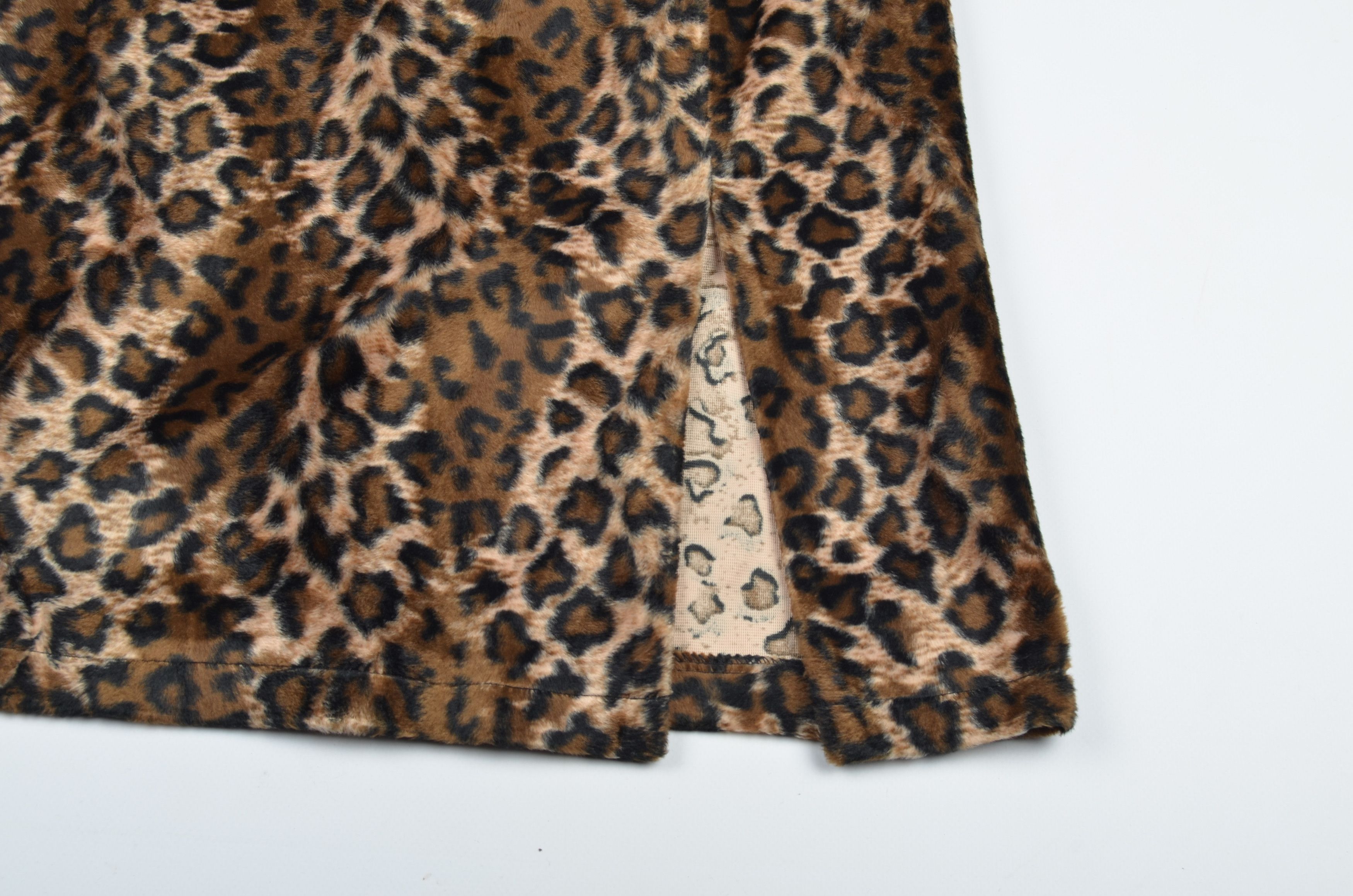 Other Vintage Faux Fur Leopard Cheetah Midi Skirt Size 26" / US 2 / IT 38 - 6 Thumbnail