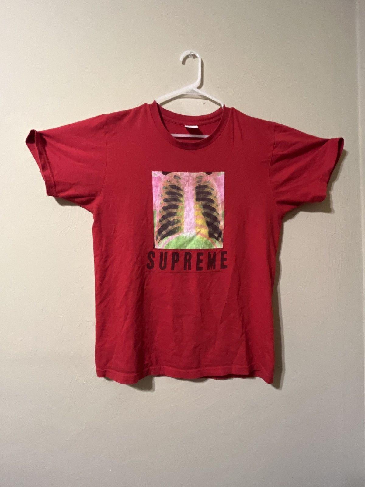 Streetwear Supreme Supreme X Ray Tee Red Rib Cage T Shirt FW16 Graphic Grailed