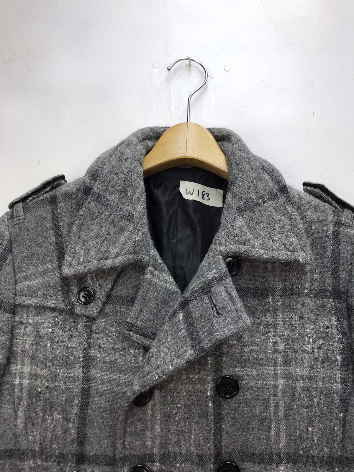 Designer Lui’s Nova Check Rare Design Pea Coat Size US M / EU 48-50 / 2 - 3 Thumbnail