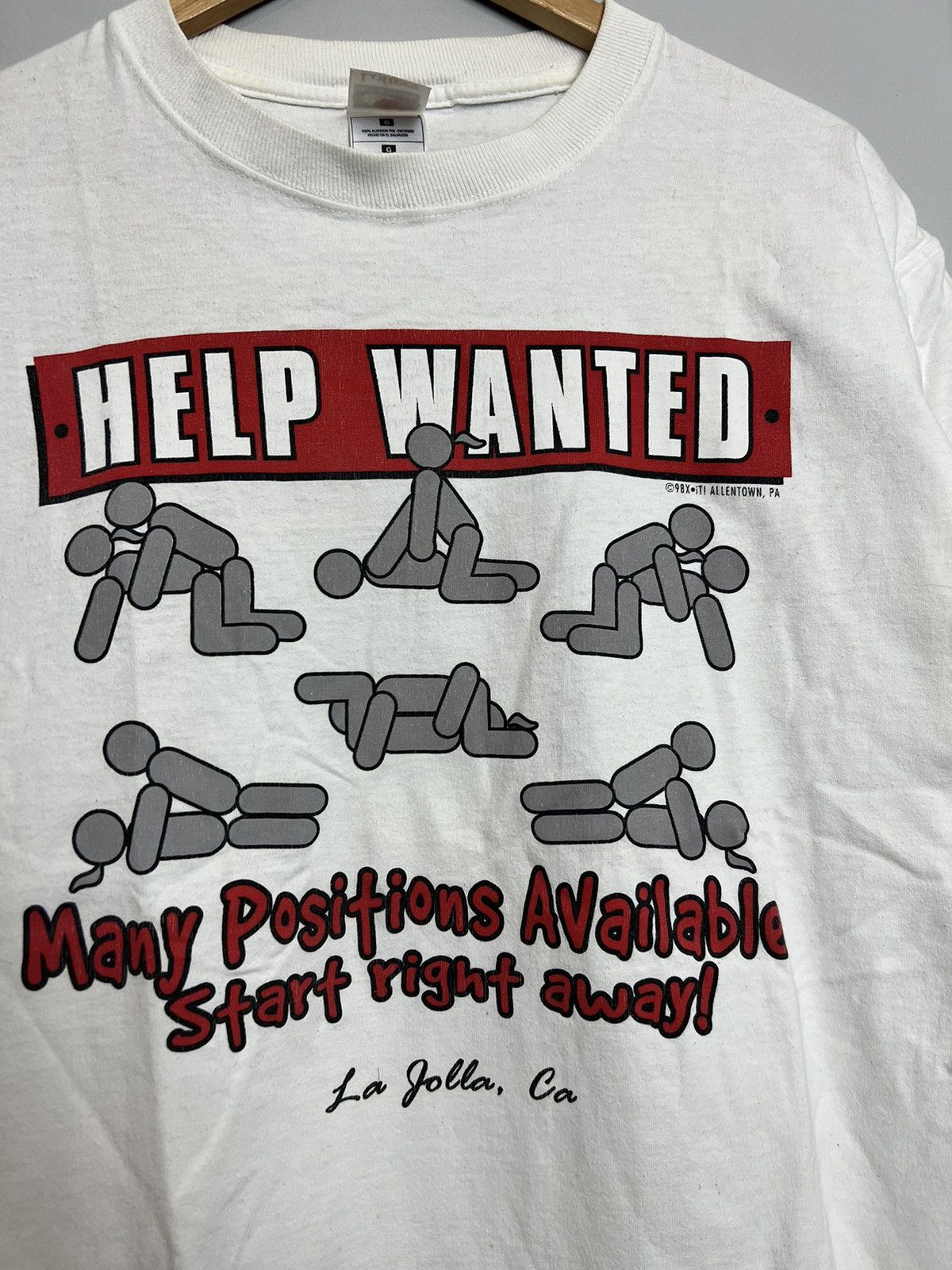 Seditionaries × Vintage 90s Porn Star Help Wanted Sex Positions Kama Sutra Humor Tee Size US L / EU 52-54 / 3 - 2 Thumbnail