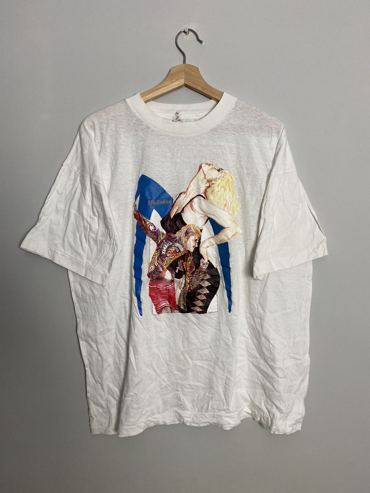Band Tees Rare 80s Madonna Pop Music Diva Band Tshirt Bootleg Size US XL / EU 56 / 4 - 1 Thumbnail
