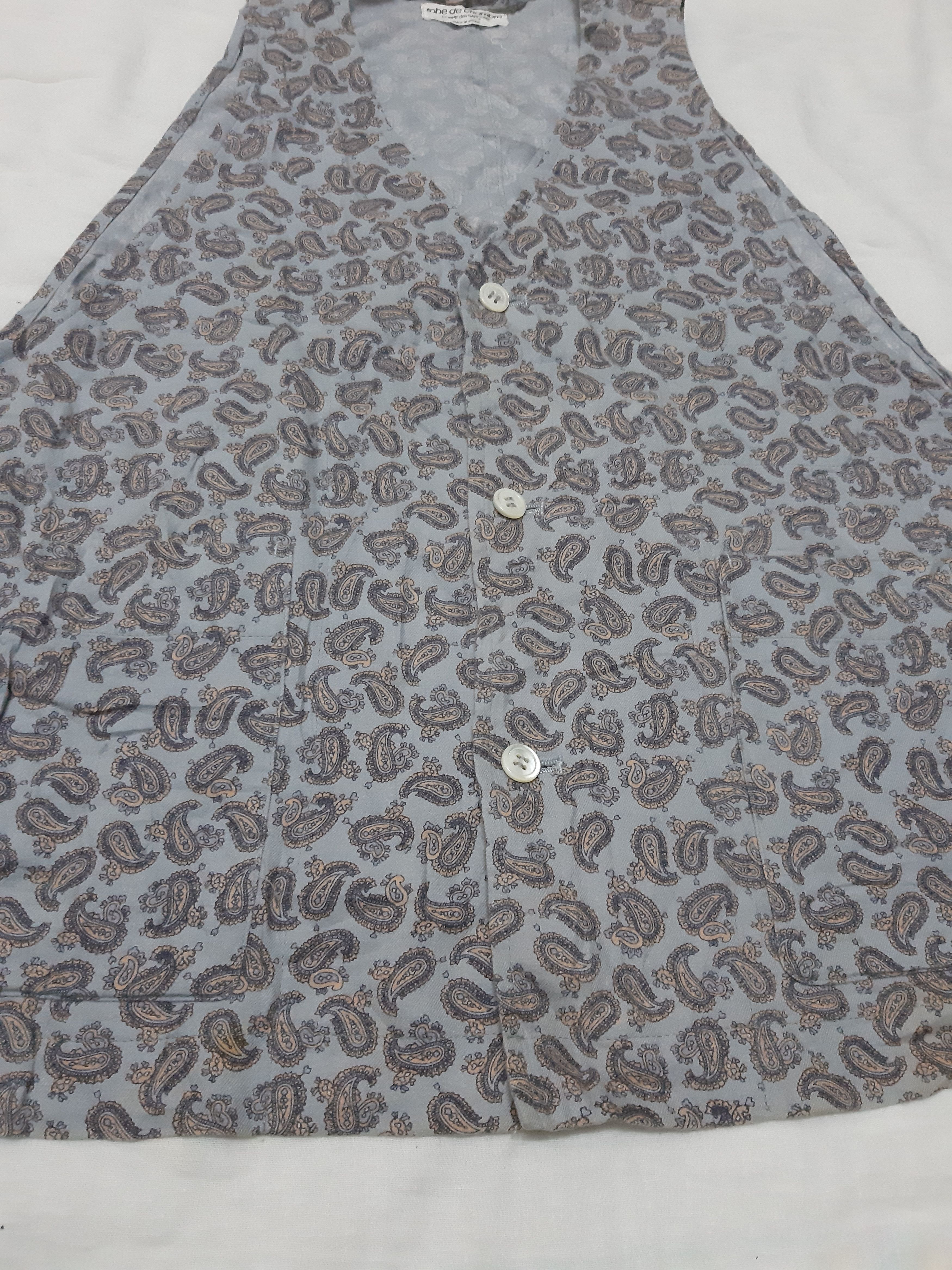Comme des Garcons Homme Plus True Vintage Commes Des Garcons Paisley Vest Size 34R - 6 Thumbnail