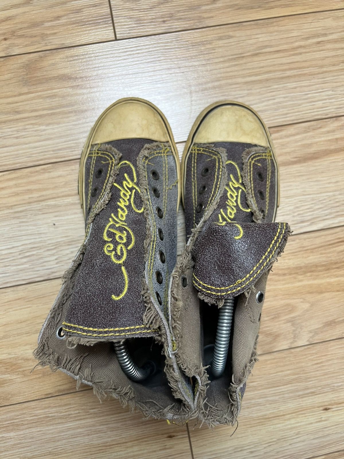 Christian Audigier Rare Vintage Y2K Ed Hardy Brown High Top Sneakers Travis Size US 6.5 / EU 39-40 - 4 Thumbnail