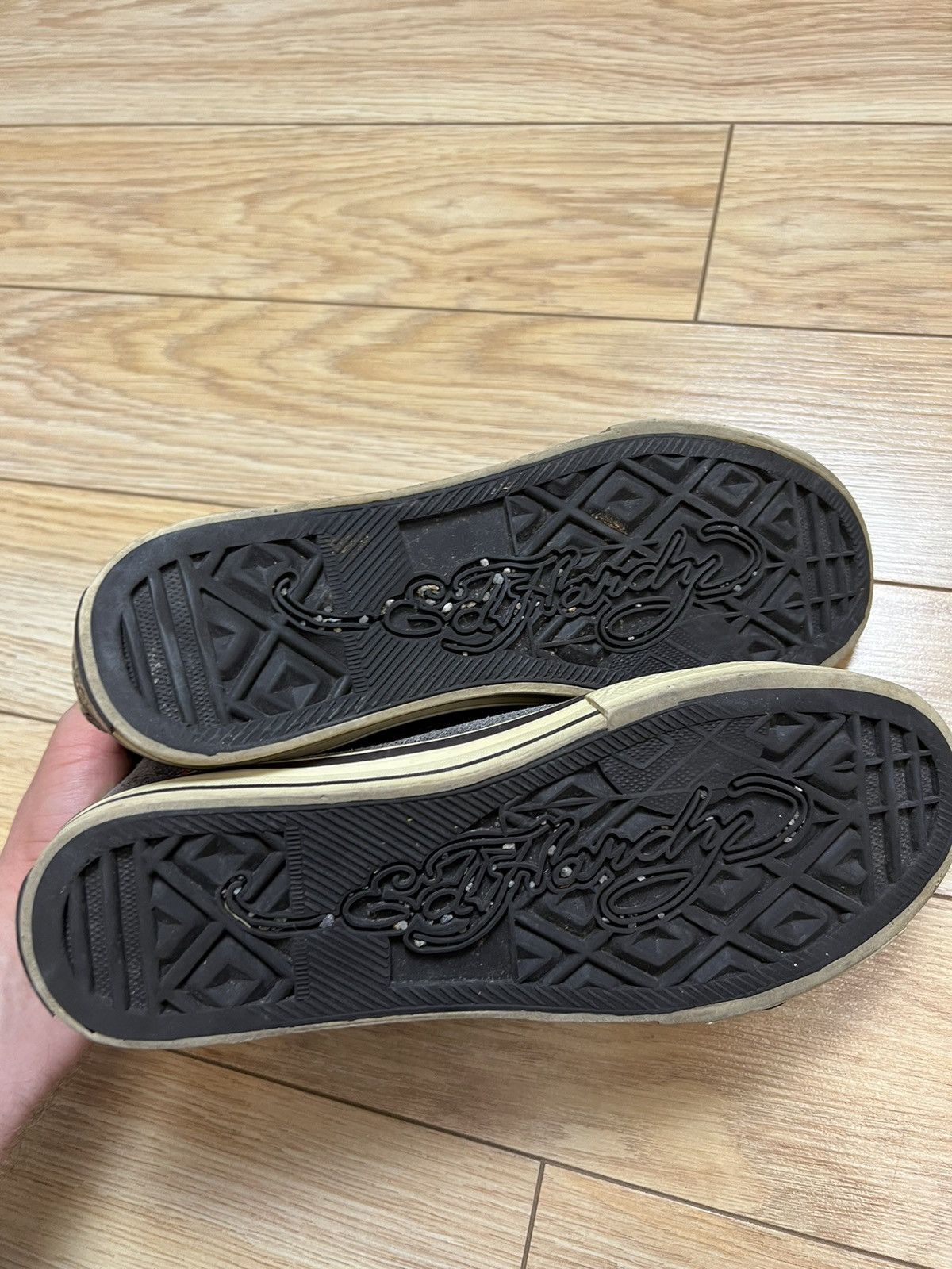 Christian Audigier Rare Vintage Y2K Ed Hardy Brown High Top Sneakers Travis Size US 6.5 / EU 39-40 - 5 Thumbnail