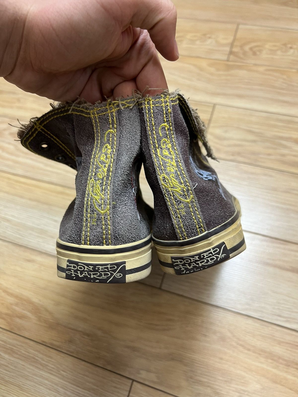 Christian Audigier Rare Vintage Y2K Ed Hardy Brown High Top Sneakers Travis Size US 6.5 / EU 39-40 - 3 Thumbnail