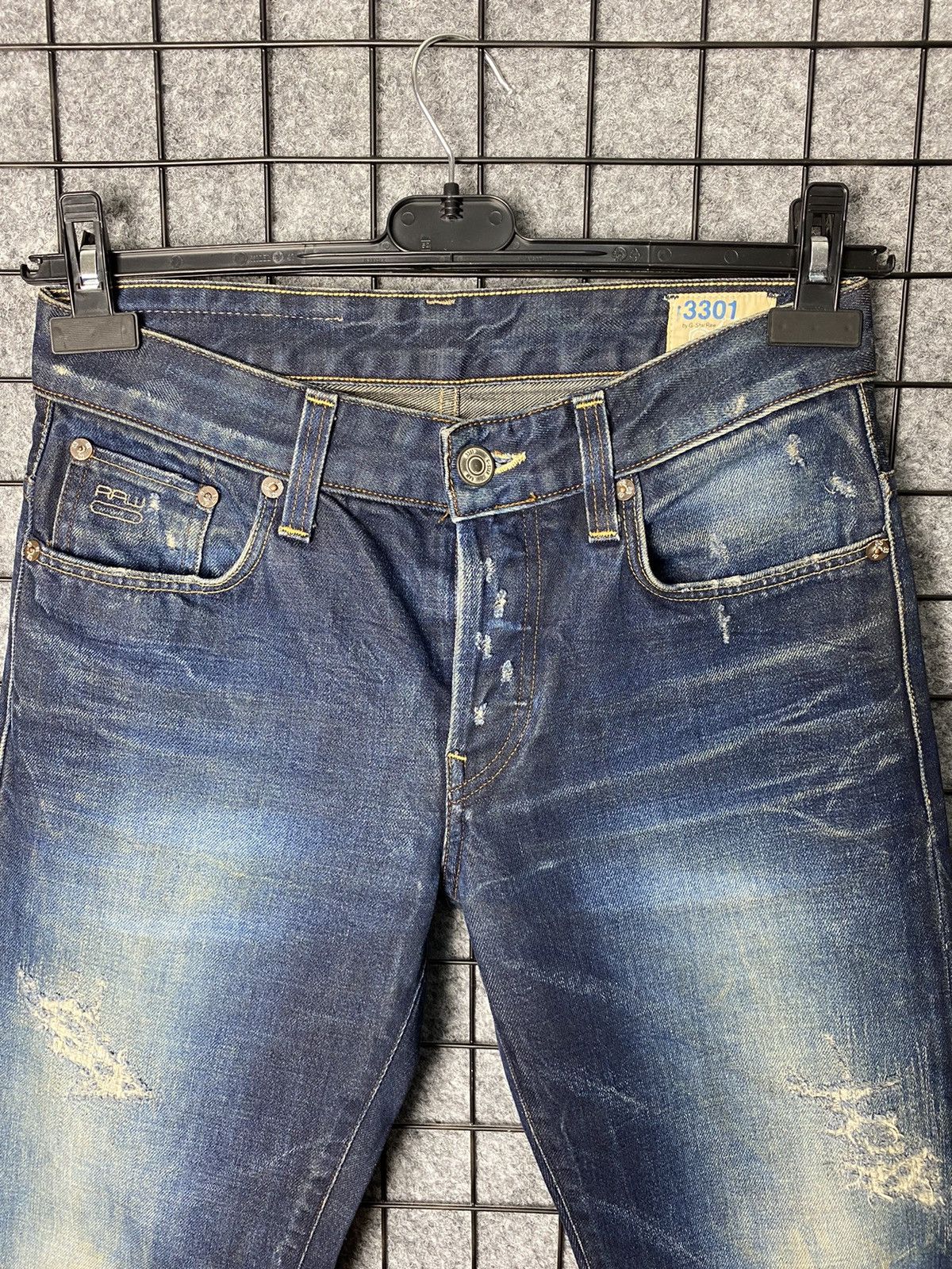 G-Star G Star Raw 3301 Streetwear Tapered Distressed Jeans Size 29 Size US 29 - 5 Thumbnail