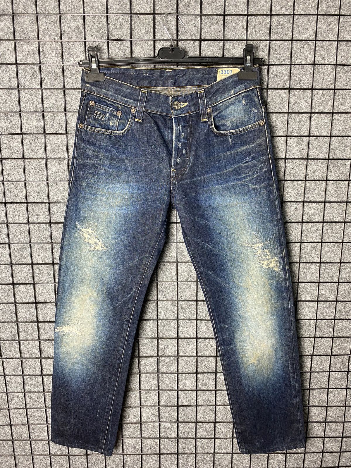 G-Star G Star Raw 3301 Streetwear Tapered Distressed Jeans Size 29 Size US 29 - 4 Thumbnail