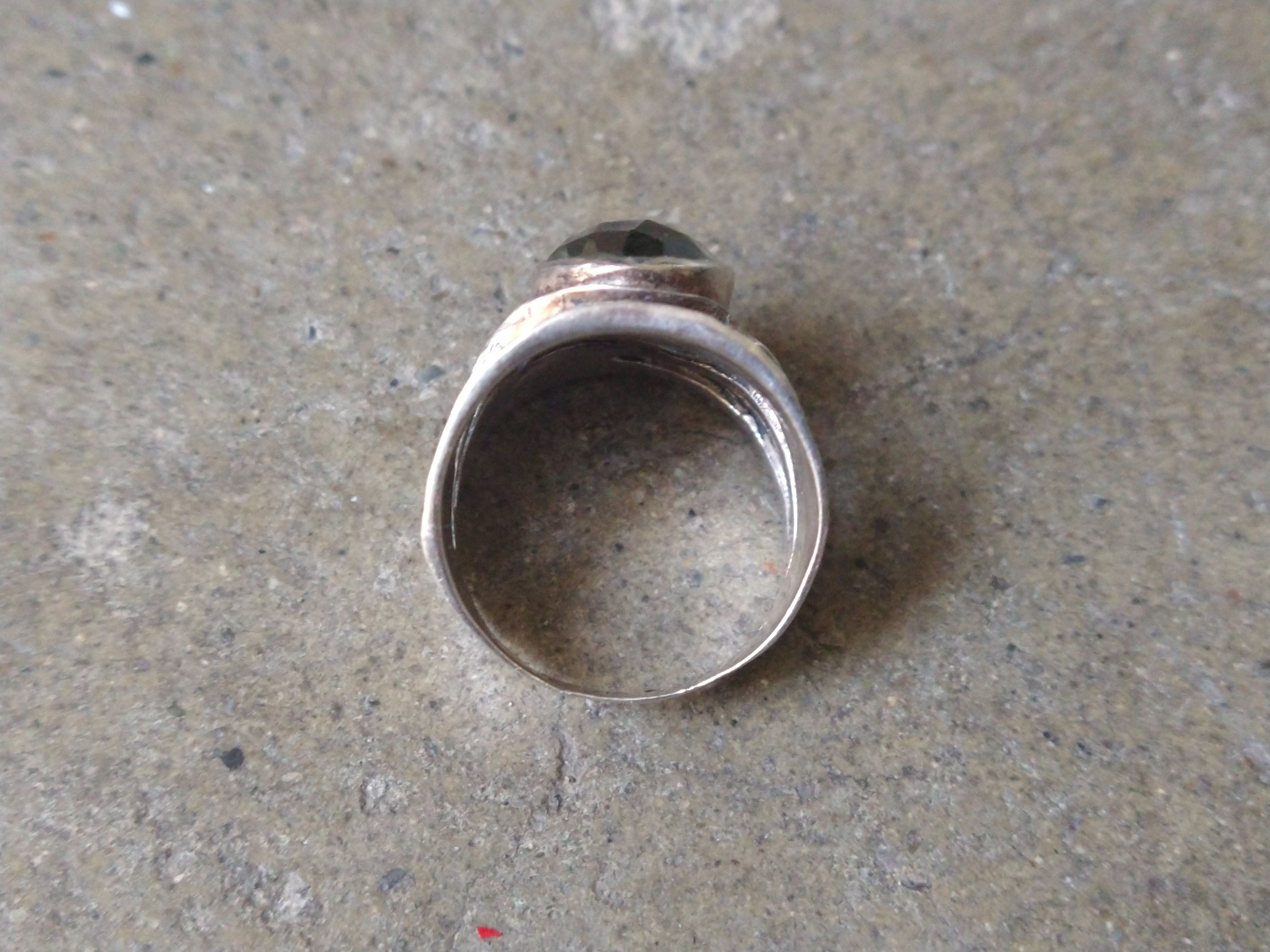 Jewelry Sterling Silver Ring Size 7.75 Green Amethyst Modern Size ONE SIZE - 10 Thumbnail