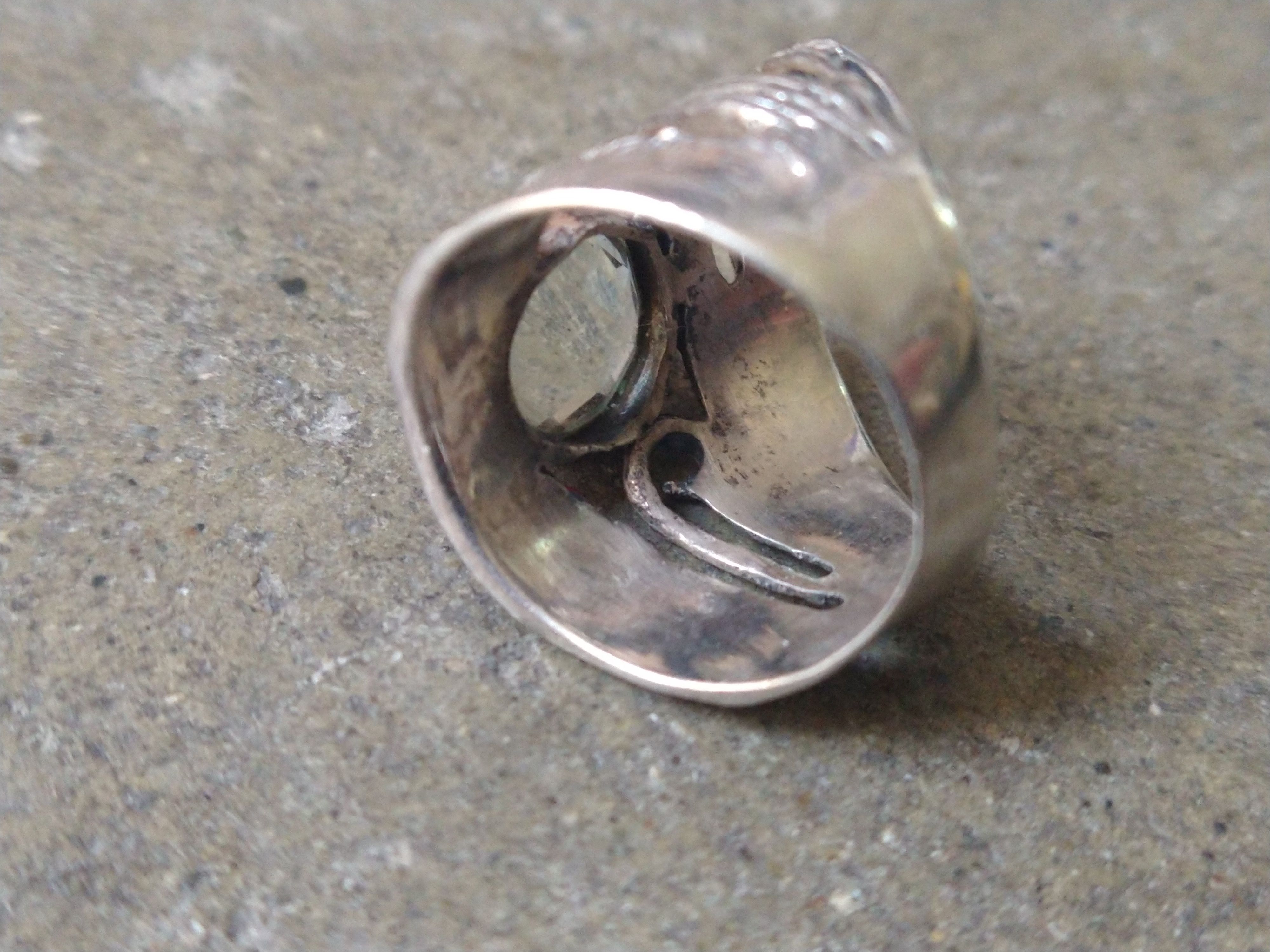 Jewelry Sterling Silver Ring Size 7.75 Green Amethyst Modern Size ONE SIZE - 12 Thumbnail