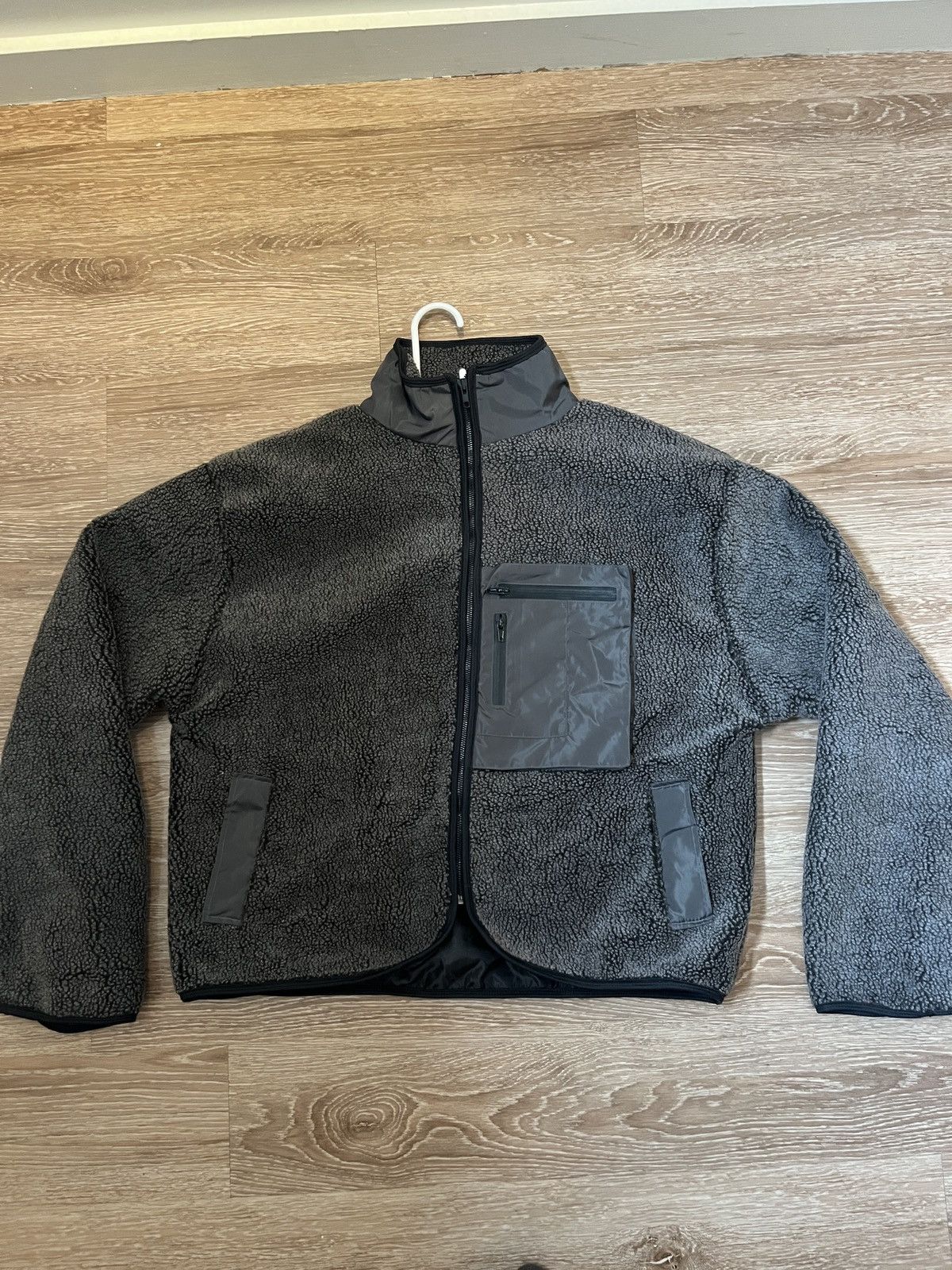 Pre-owned Basketcase Gallery Sherpa Tech Fleece Jacket In Black