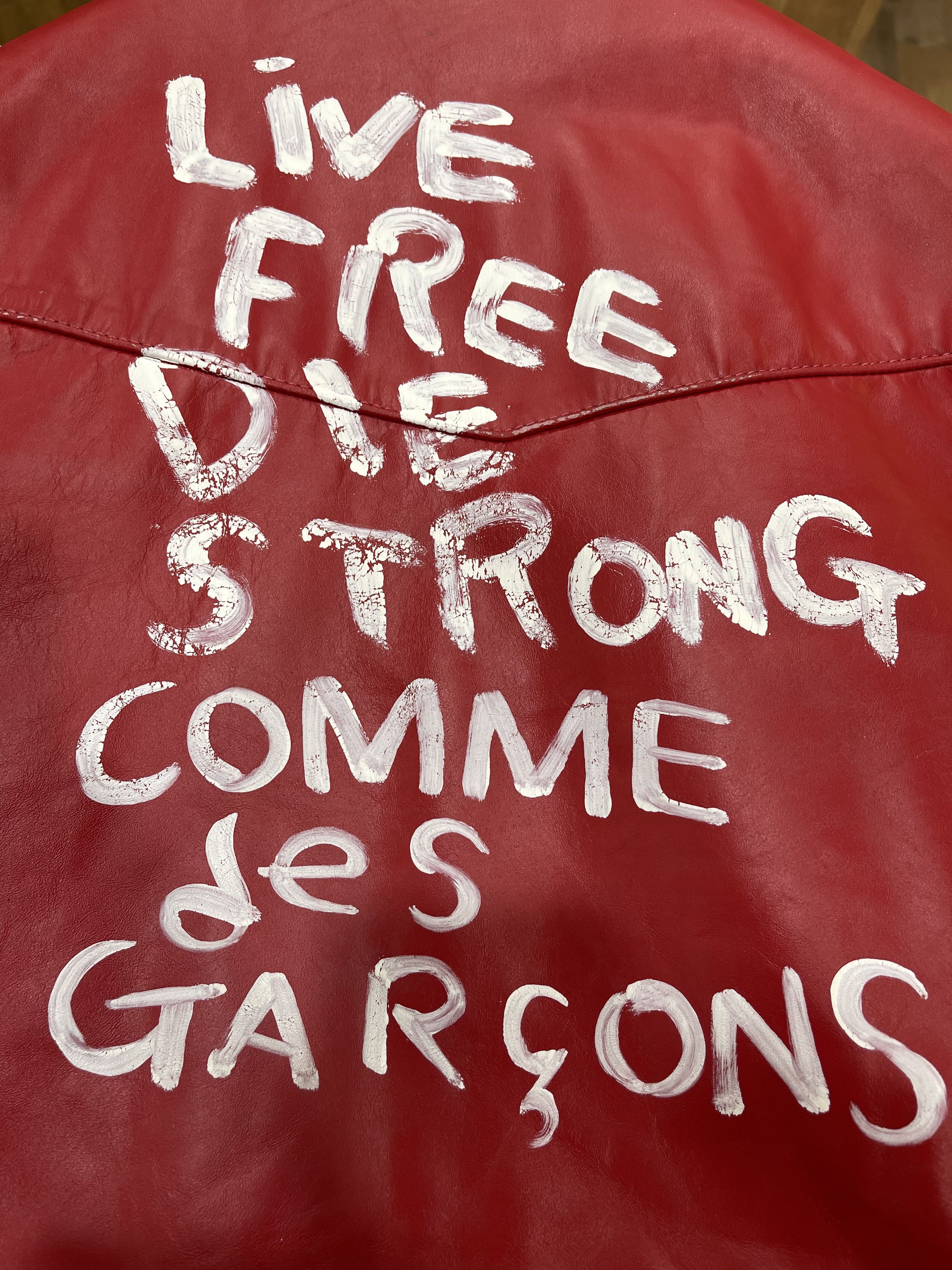 Comme des Garcons × Lewis Leathers Comme Des Garçons x Lewis Leathers Live Free Painted Jacket Size US M / EU 48-50 / 2 - 4 Thumbnail