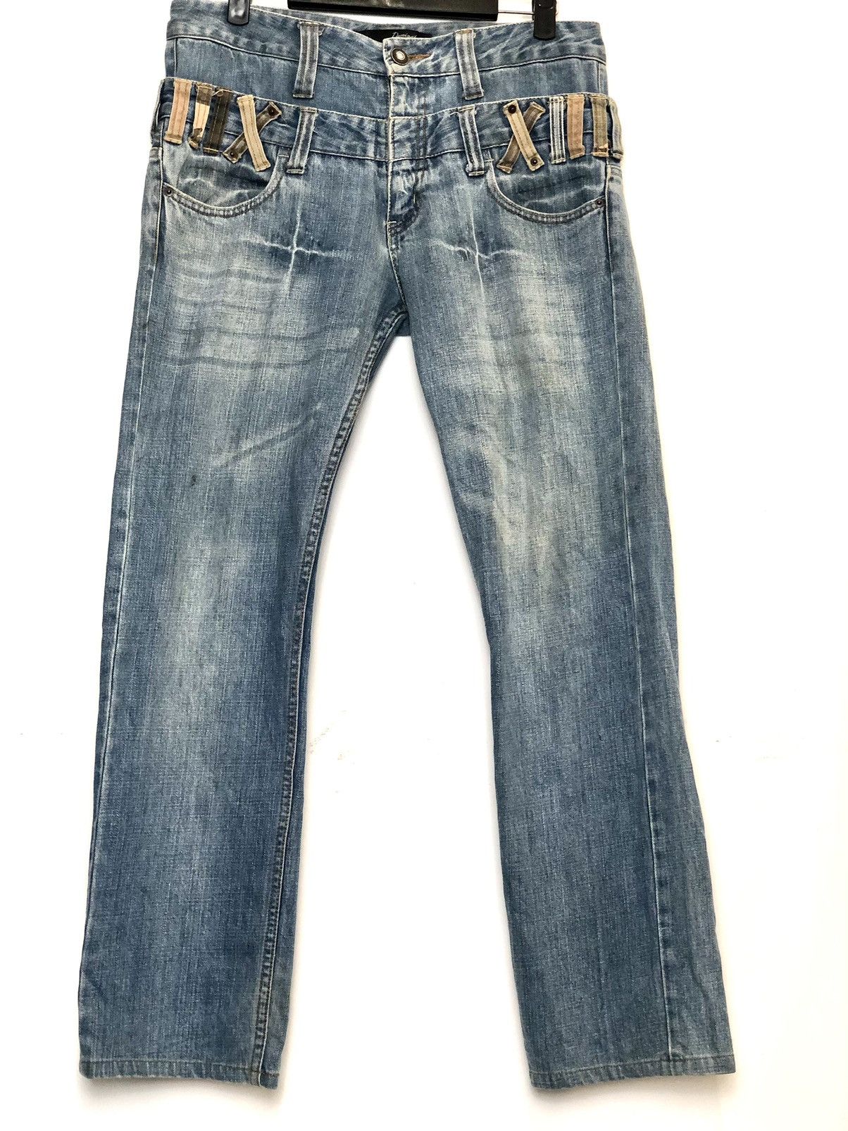Hysteric Glamour Dominate Handcrafted Double Waist Jeans Distressed Jeans Size US 33 - 1 Thumbnail