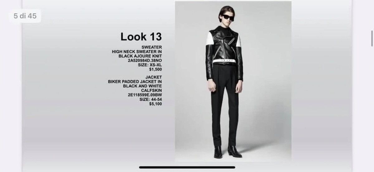 Celine × Hedi Slimane Celine SS19 Black White Padded Sleeve Calf Biker Size US S / EU 44-46 / 1 - 11 Thumbnail