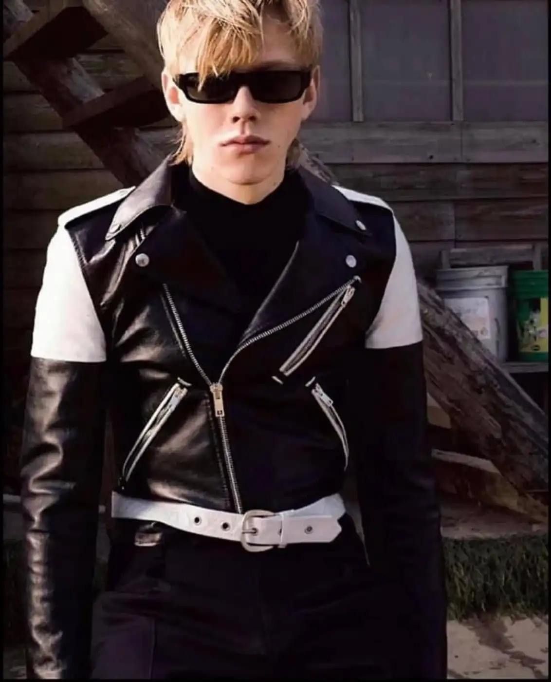 Celine × Hedi Slimane Celine SS19 Black White Padded Sleeve Calf Biker Size US S / EU 44-46 / 1 - 12 Thumbnail