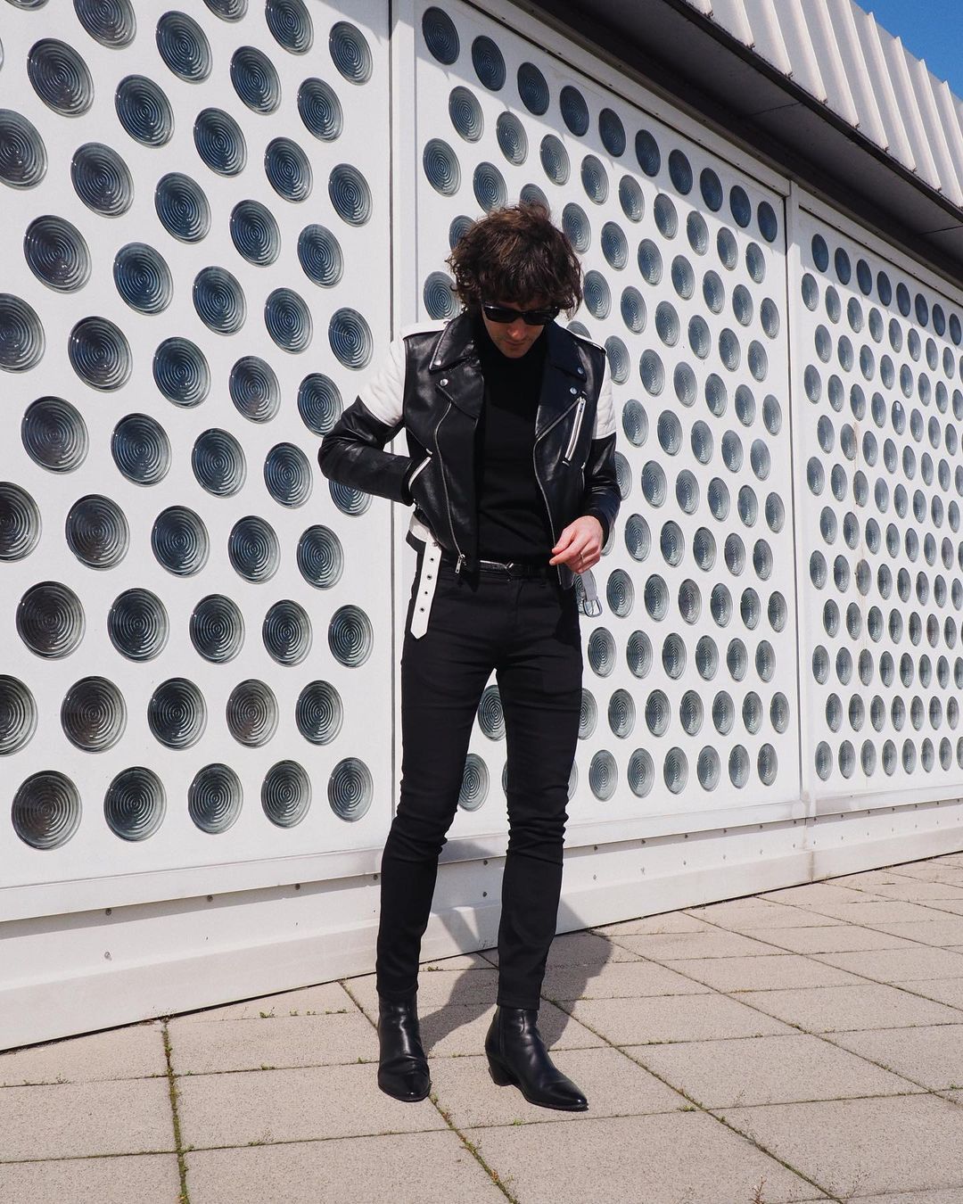 Celine × Hedi Slimane Celine SS19 Black White Padded Sleeve Calf Biker Size US S / EU 44-46 / 1 - 13 Thumbnail