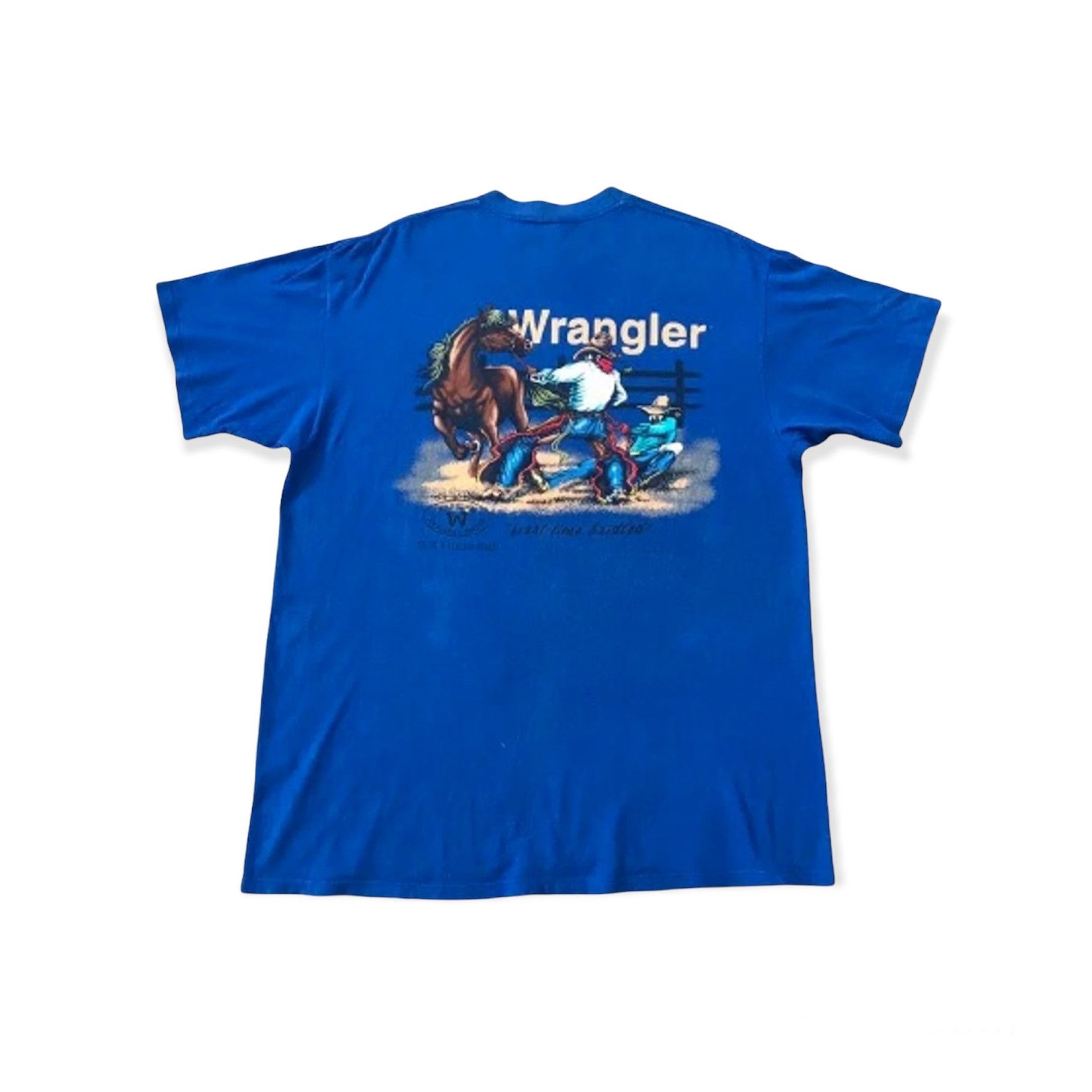 Vintage 90s Wrangler Cowboy Rodeo Western Graphic USA XL