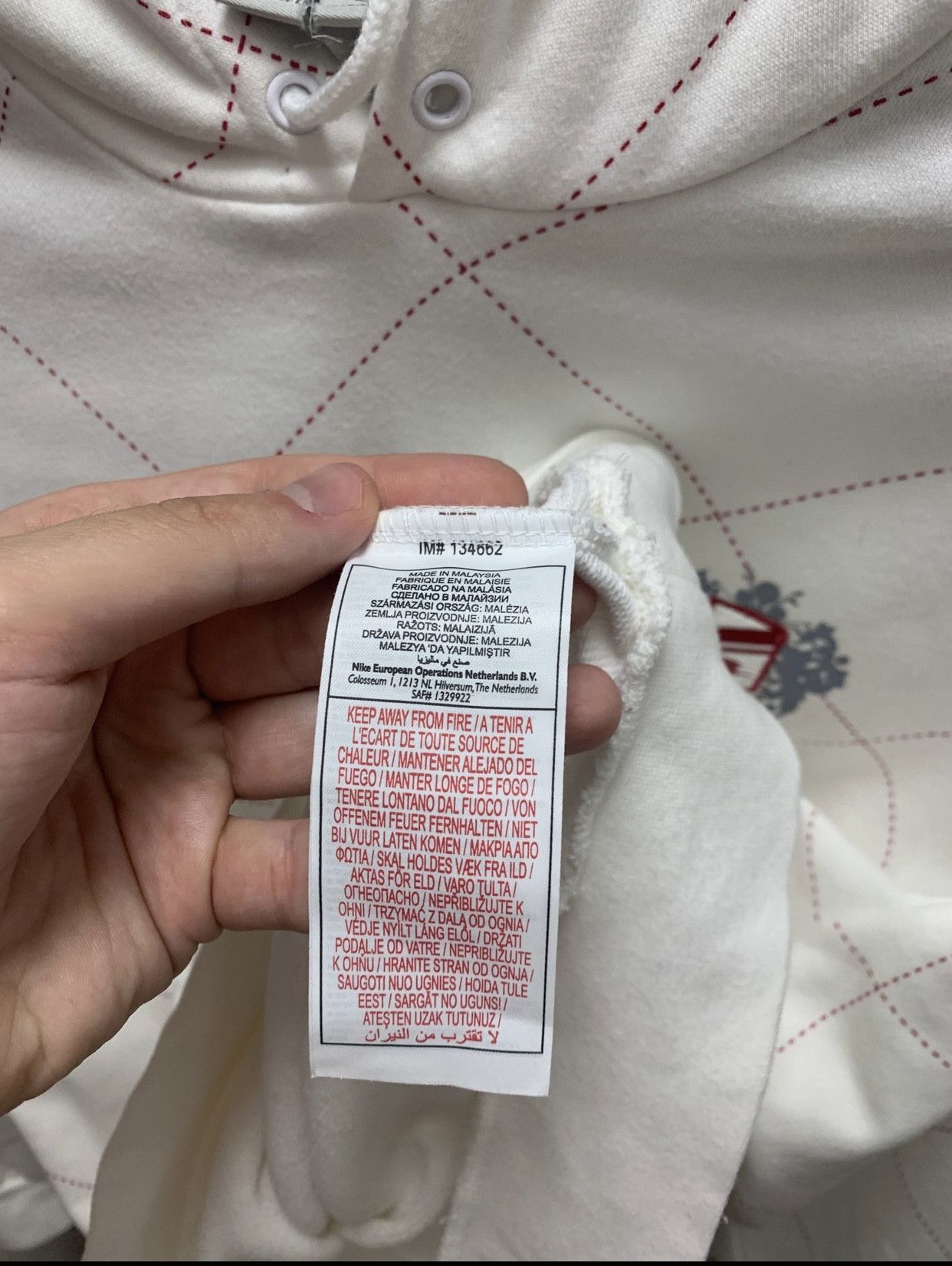Vintage Nike vintage white hoodie Xl Grey tags Size US XL / EU 56 / 4 - 5 Thumbnail
