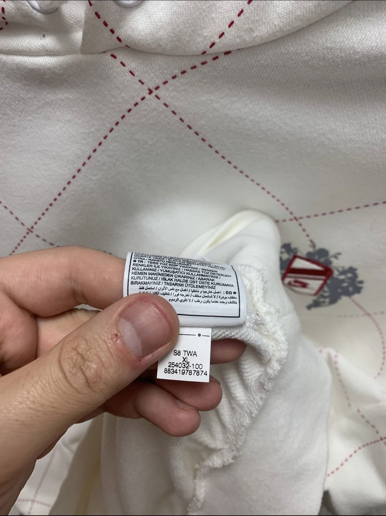 Vintage Nike vintage white hoodie Xl Grey tags Size US XL / EU 56 / 4 - 6 Thumbnail