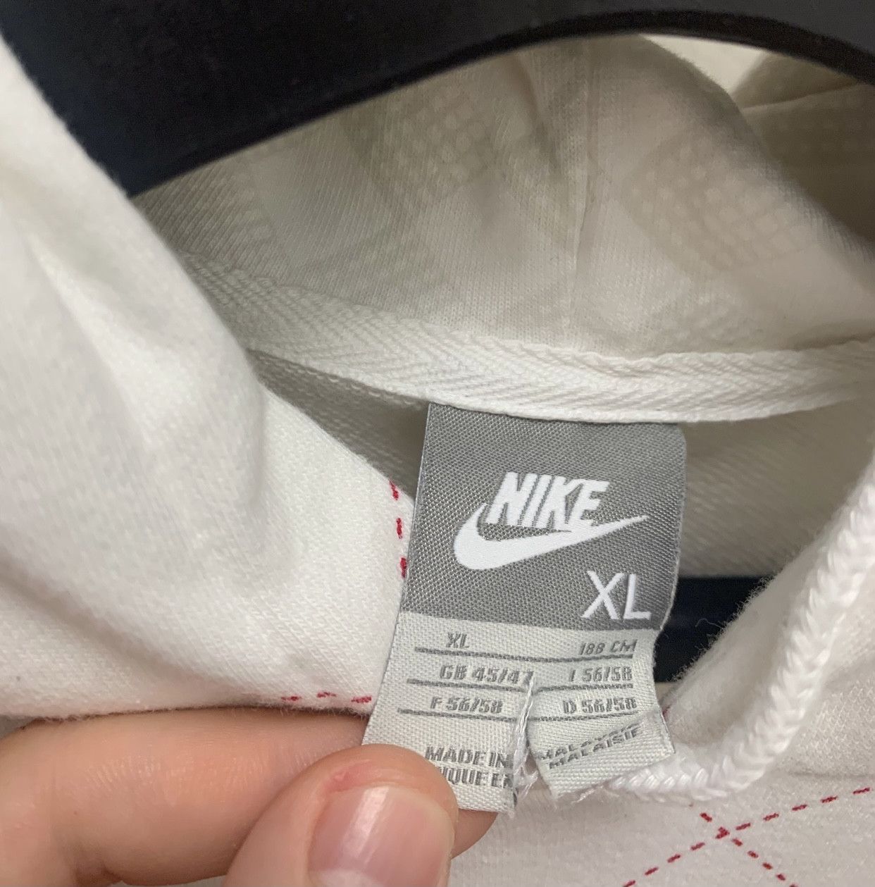 Vintage Nike vintage white hoodie Xl Grey tags Size US XL / EU 56 / 4 - 4 Thumbnail