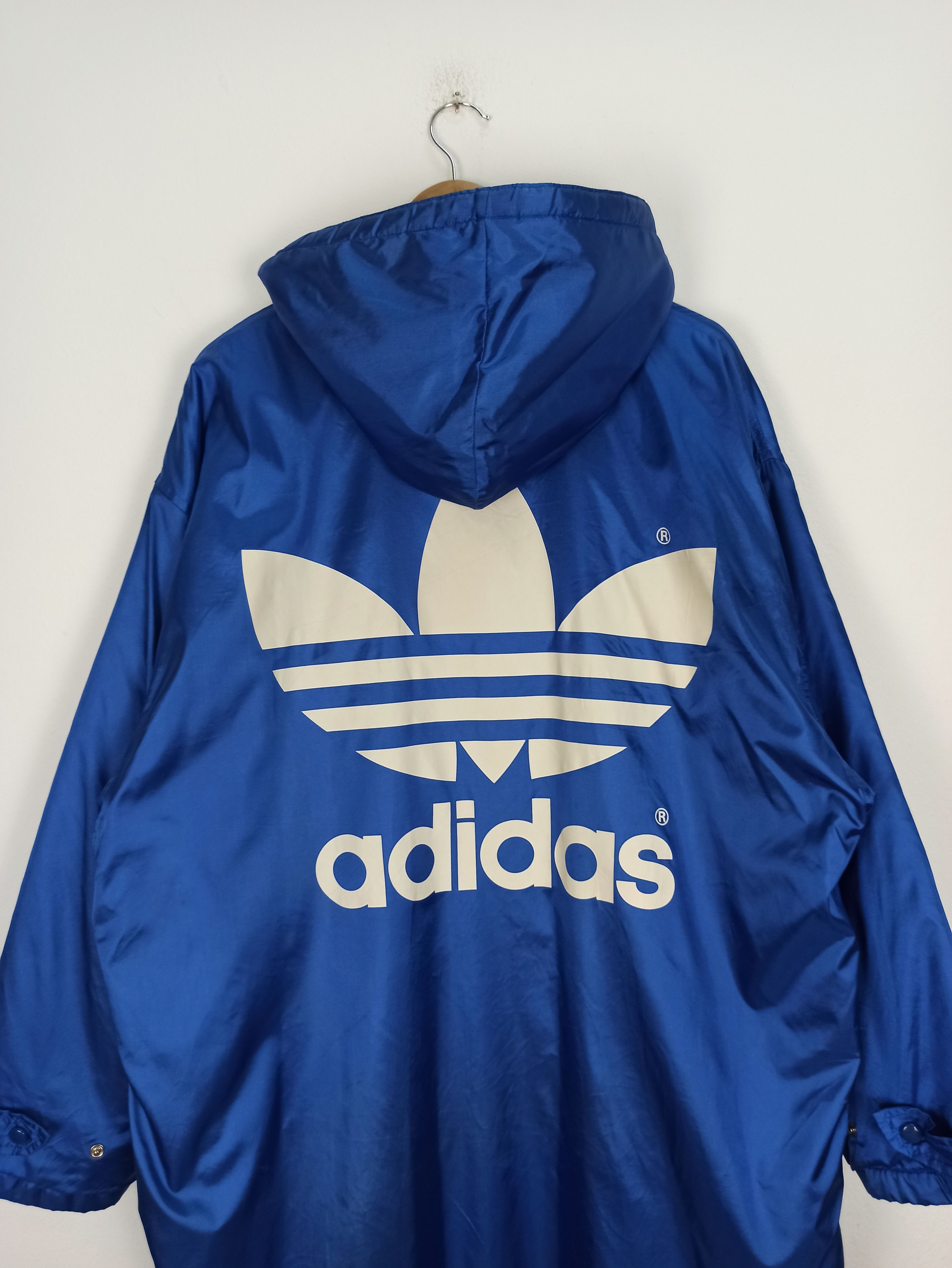 Adidas Vintage 90s Adidas Big Logo Long Jacket Hoodie Descente Size US L / EU 52-54 / 3 - 3 Thumbnail