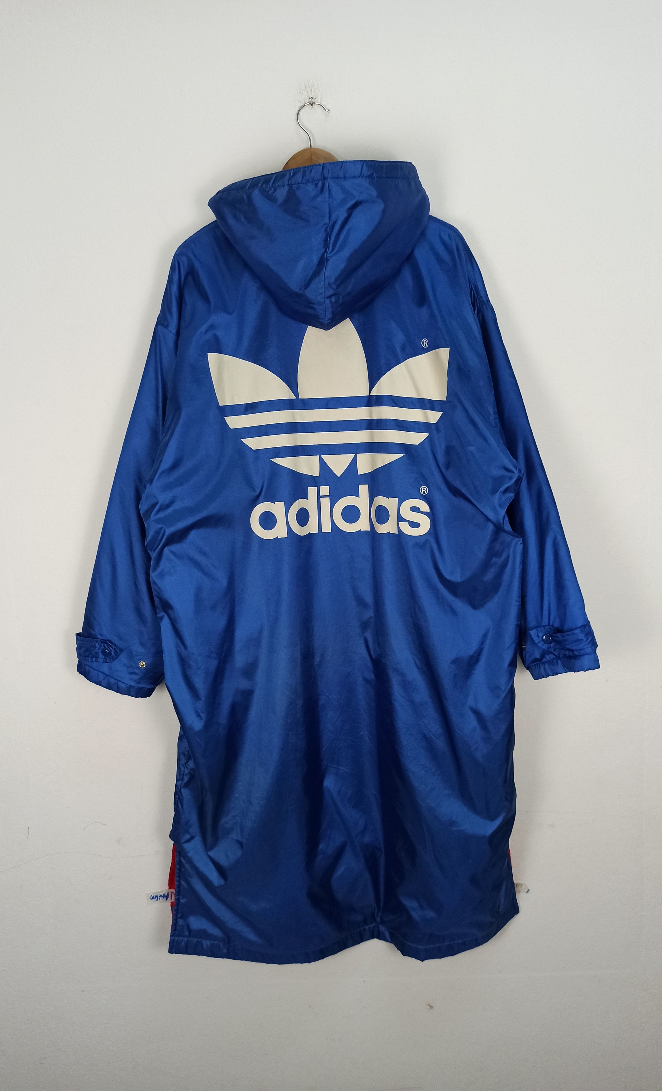 Adidas Vintage 90s Adidas Big Logo Long Jacket Hoodie Descente Size US L / EU 52-54 / 3 - 1 Thumbnail