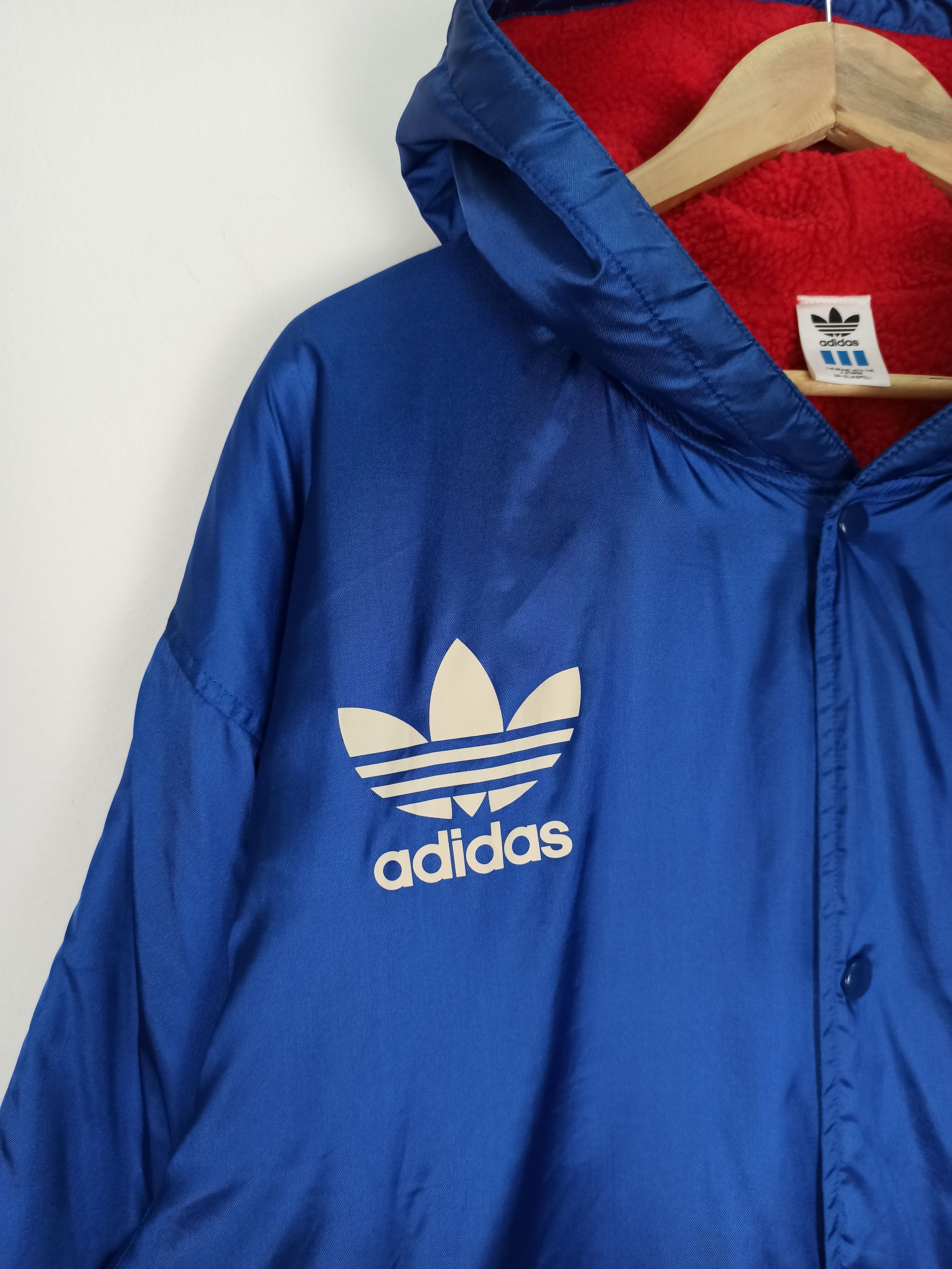 Adidas Vintage 90s Adidas Big Logo Long Jacket Hoodie Descente Size US L / EU 52-54 / 3 - 6 Thumbnail