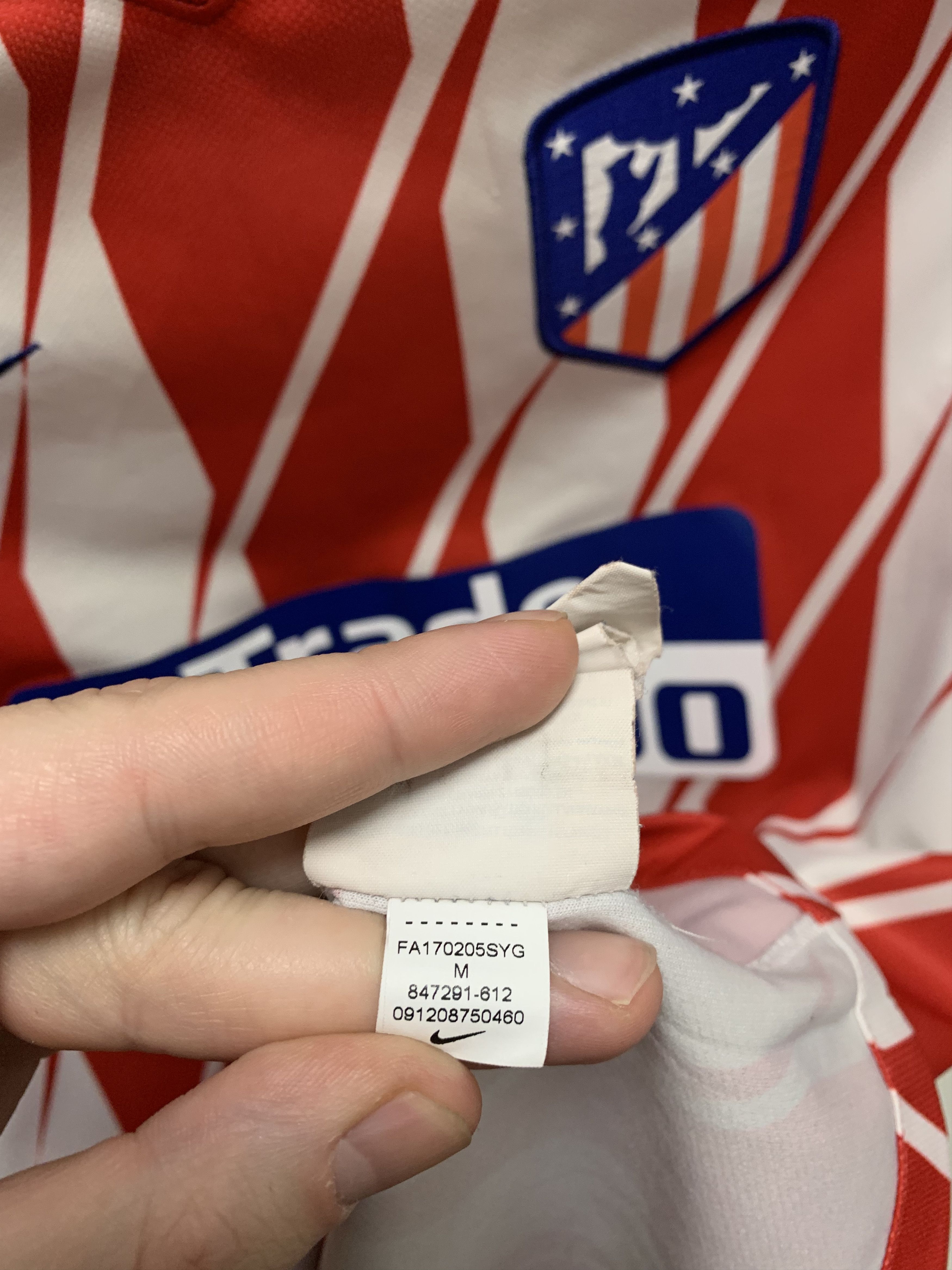 Nike Atletico Madrid Nike soccer jersey plus 500 M sz patch lfp Size US M / EU 48-50 / 2 - 6 Thumbnail
