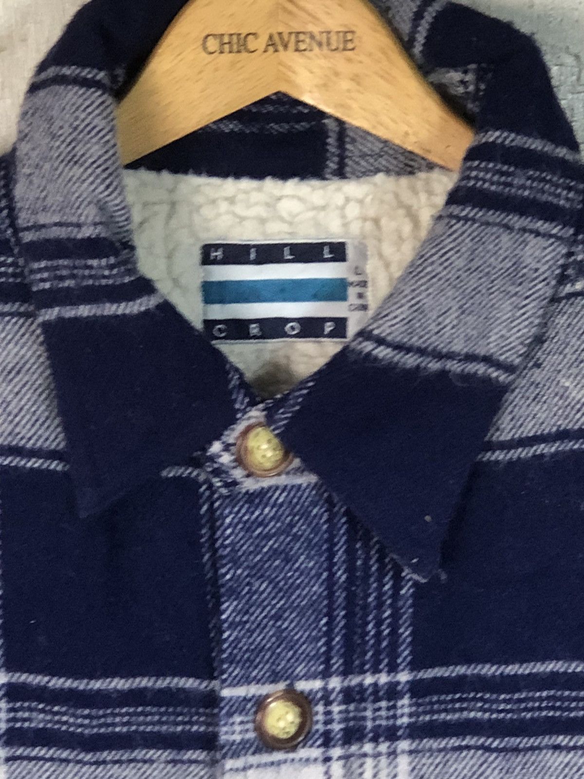 Flannel × Smartwool Flannel Wool Hills Crop Sherpa Sleeve Checkered Blue Size US L / EU 52-54 / 3 - 4 Thumbnail