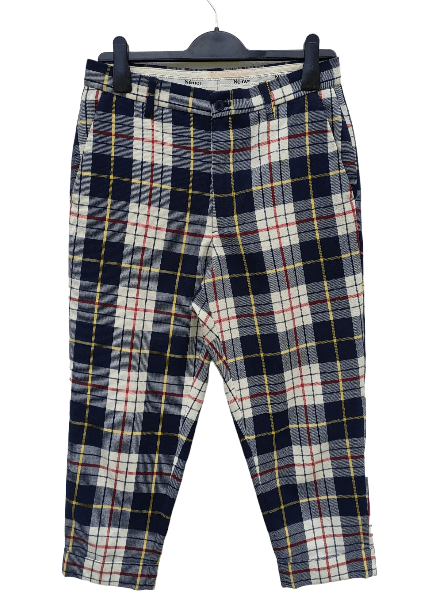 image of Flannel x Issey Miyake Ne-Net Checkered Cropped Pant, Women's (Size 29)