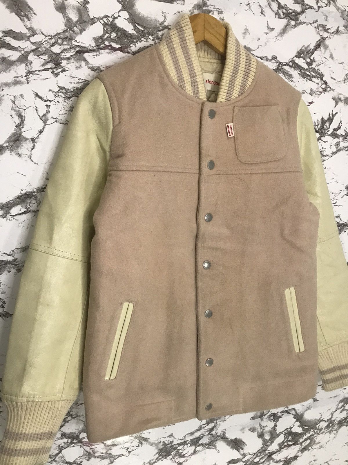 National Standard National Standard Wool Leather Sleeve Varsity Jacket Size US S / EU 44-46 / 1 - 3 Thumbnail