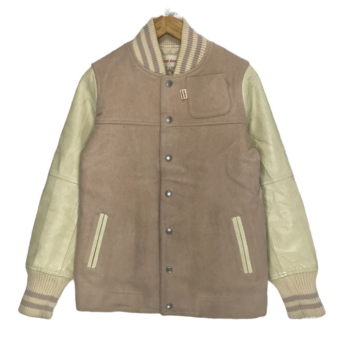 National Standard National Standard Wool Leather Sleeve Varsity Jacket Size US S / EU 44-46 / 1 - 1 Thumbnail