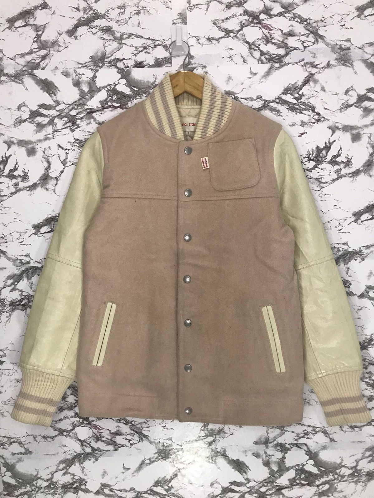 National Standard National Standard Wool Leather Sleeve Varsity Jacket Size US S / EU 44-46 / 1 - 2 Thumbnail