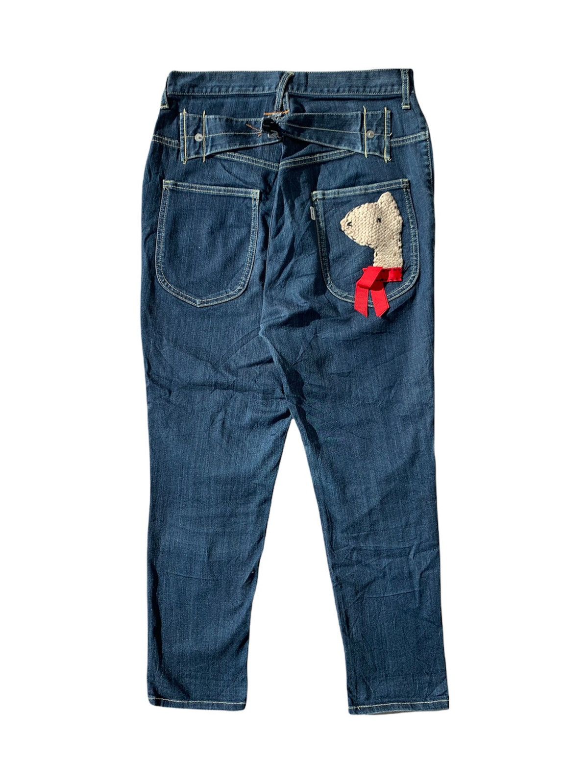 Issey Miyake Grailed🔥 Ne-Net Rare Baggy Embroidered Bear Denim Pants Size US 31 - 2 Thumbnail