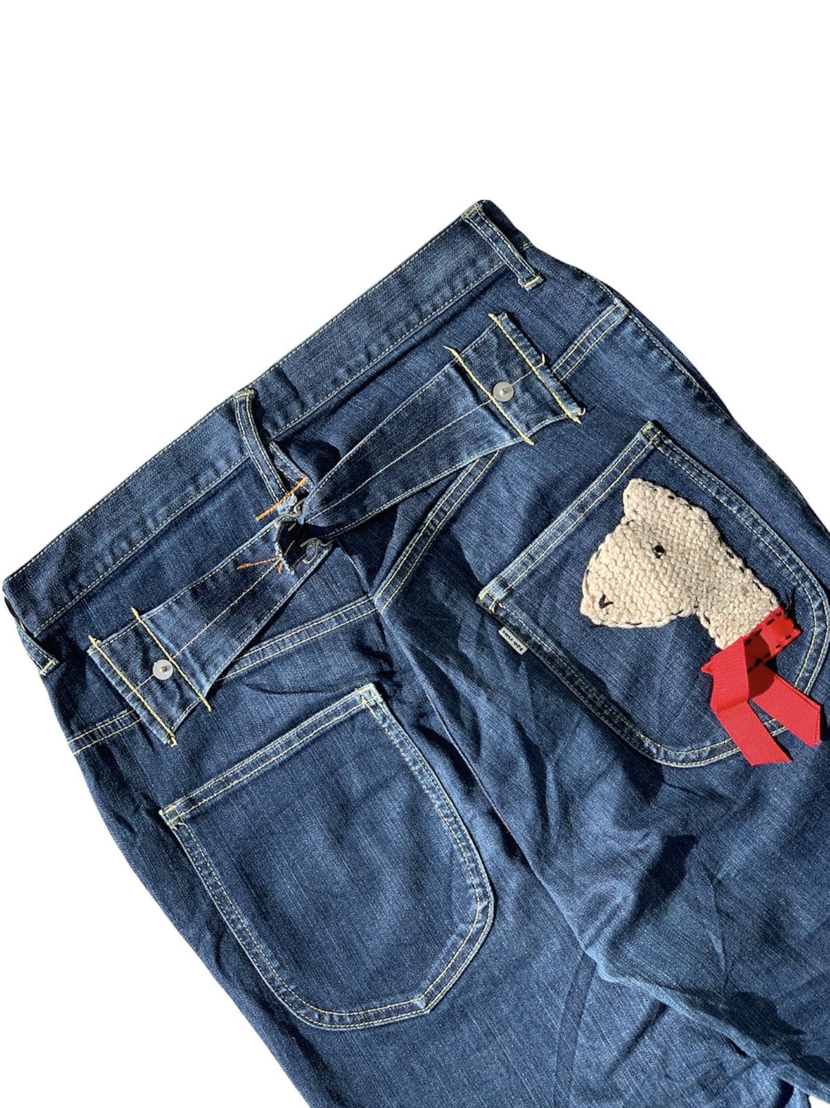🔥 Ne-Net Rare Baggy Embroidered Bear Denim Pants
