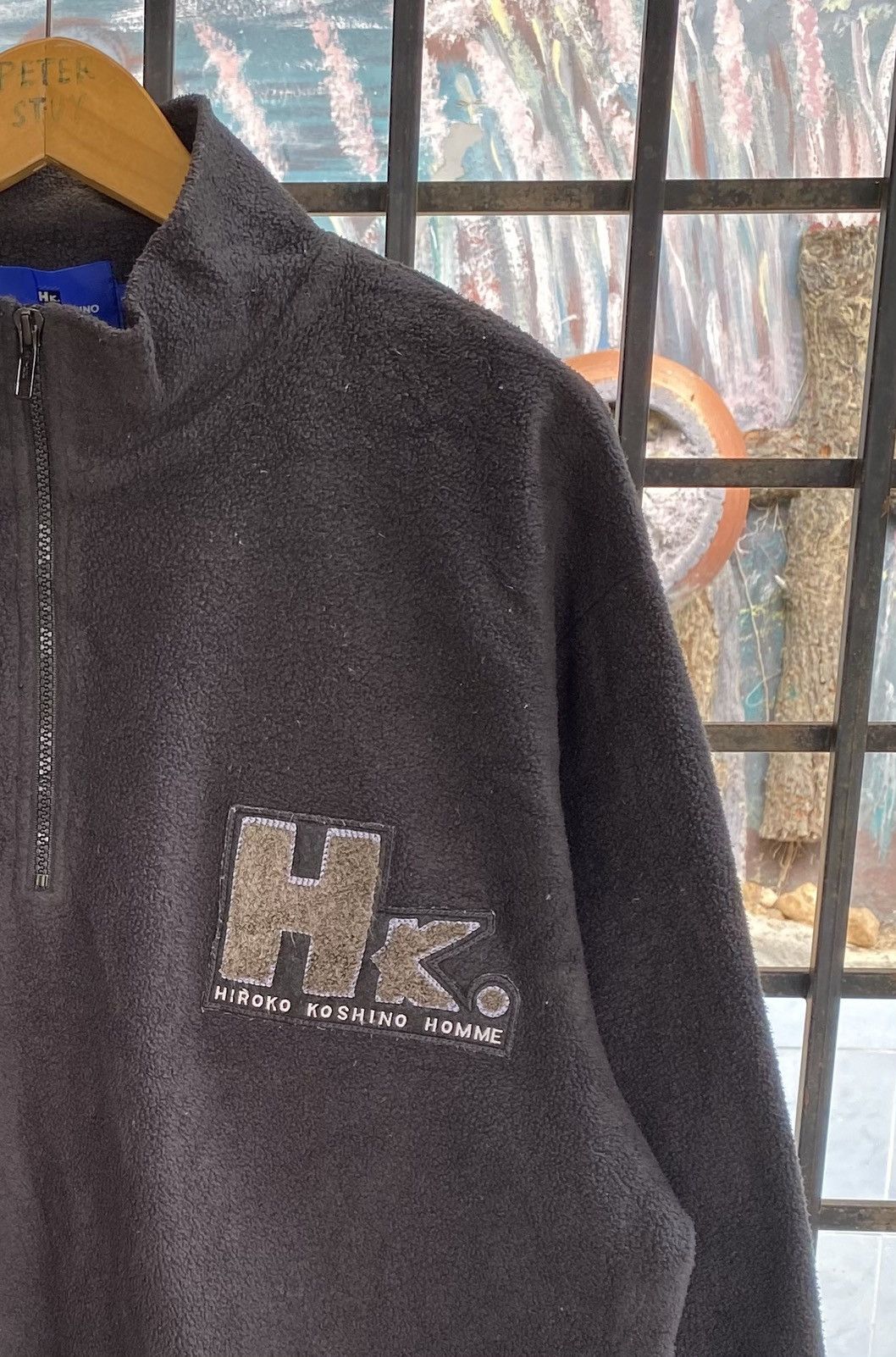 Hiroko Koshino Homme Fleece Sweater Embroided Big Logo