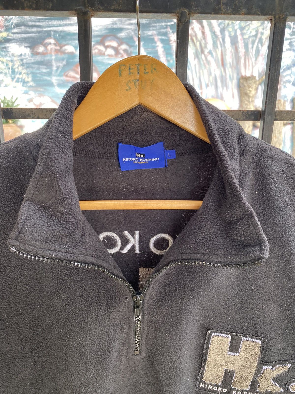 Hiroko Koshino Homme Fleece Sweater Embroided Big Logo