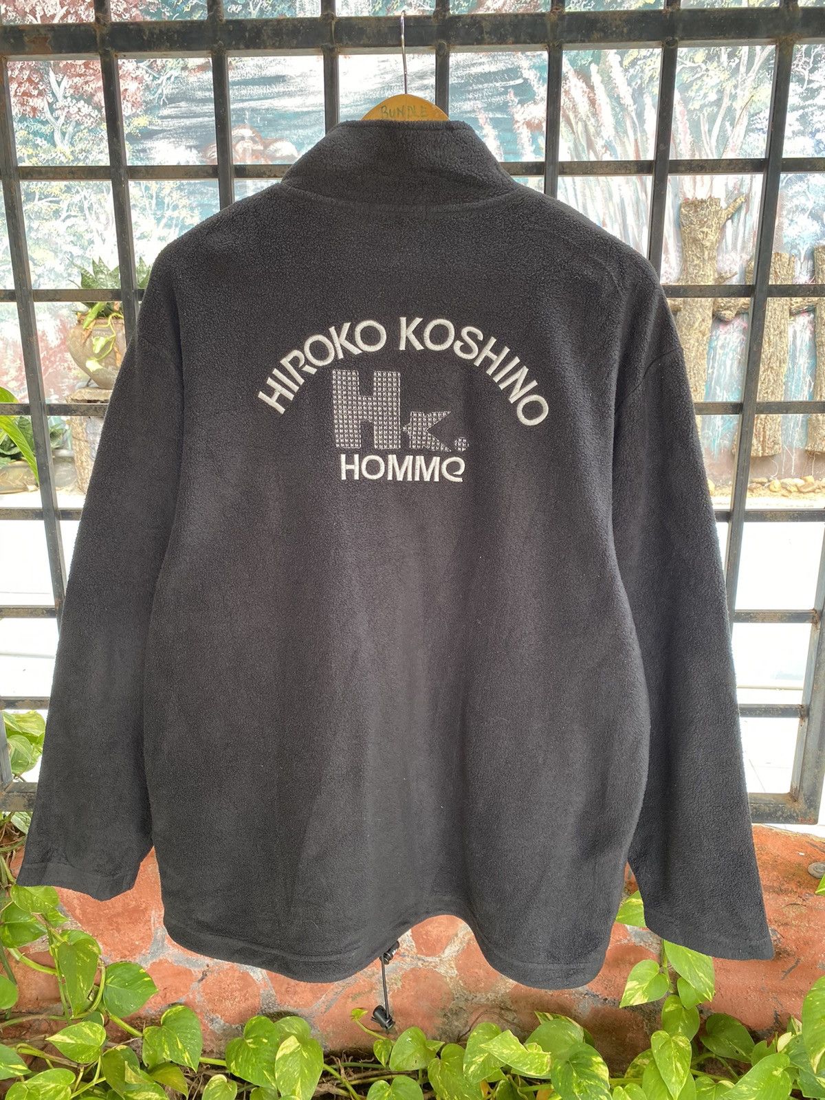 Hiroko Koshino Homme Fleece Sweater Embroided Big Logo