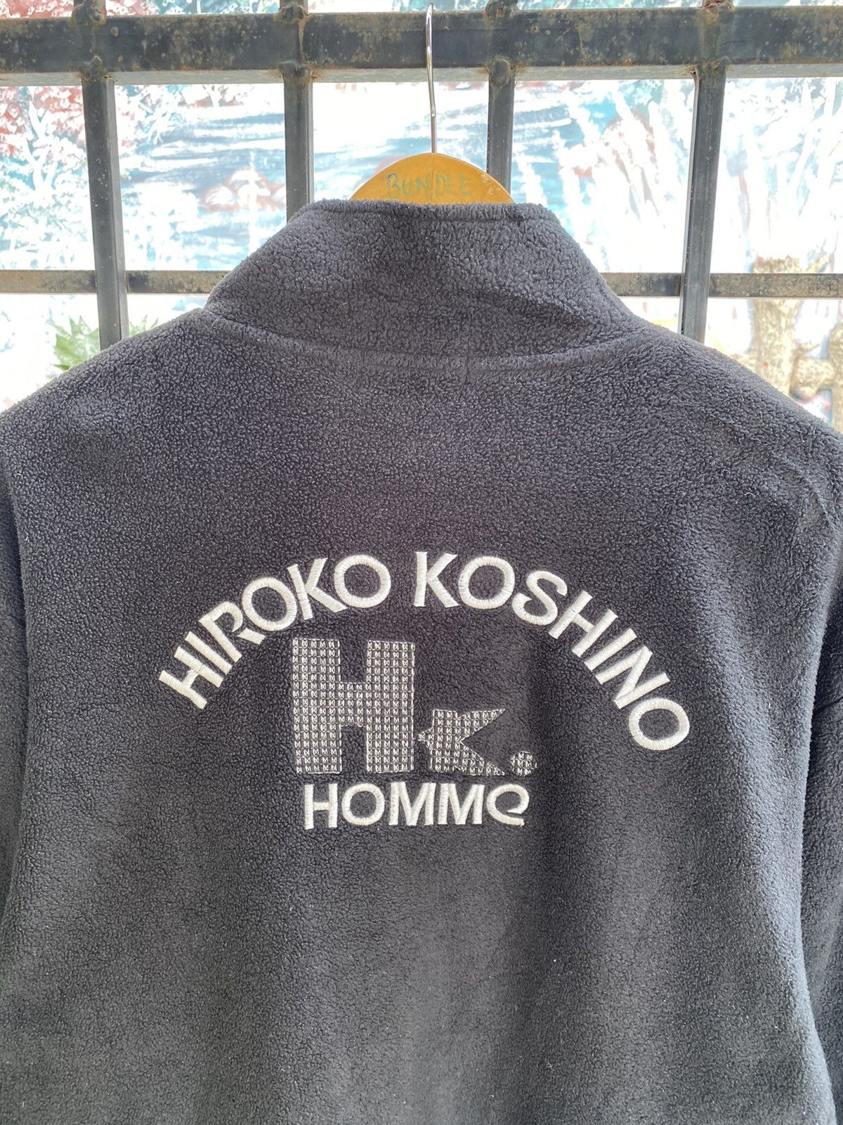 Hiroko Koshino Homme Fleece Sweater Embroided Big Logo