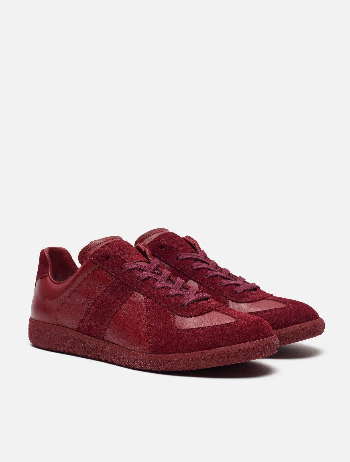 Maison Margiela n/a Margiela Replica Sneakers - Bordeaux Leather & Suede Size US 8 / EU 41 - 2 Thumbnail