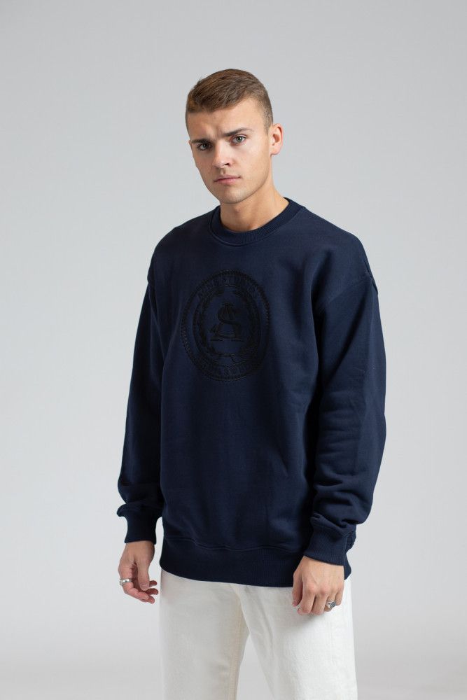Acne Studios Acne Studios Forban Embroidered Sweatshirt - Navy Size US M / EU 48-50 / 2 - 2 Thumbnail