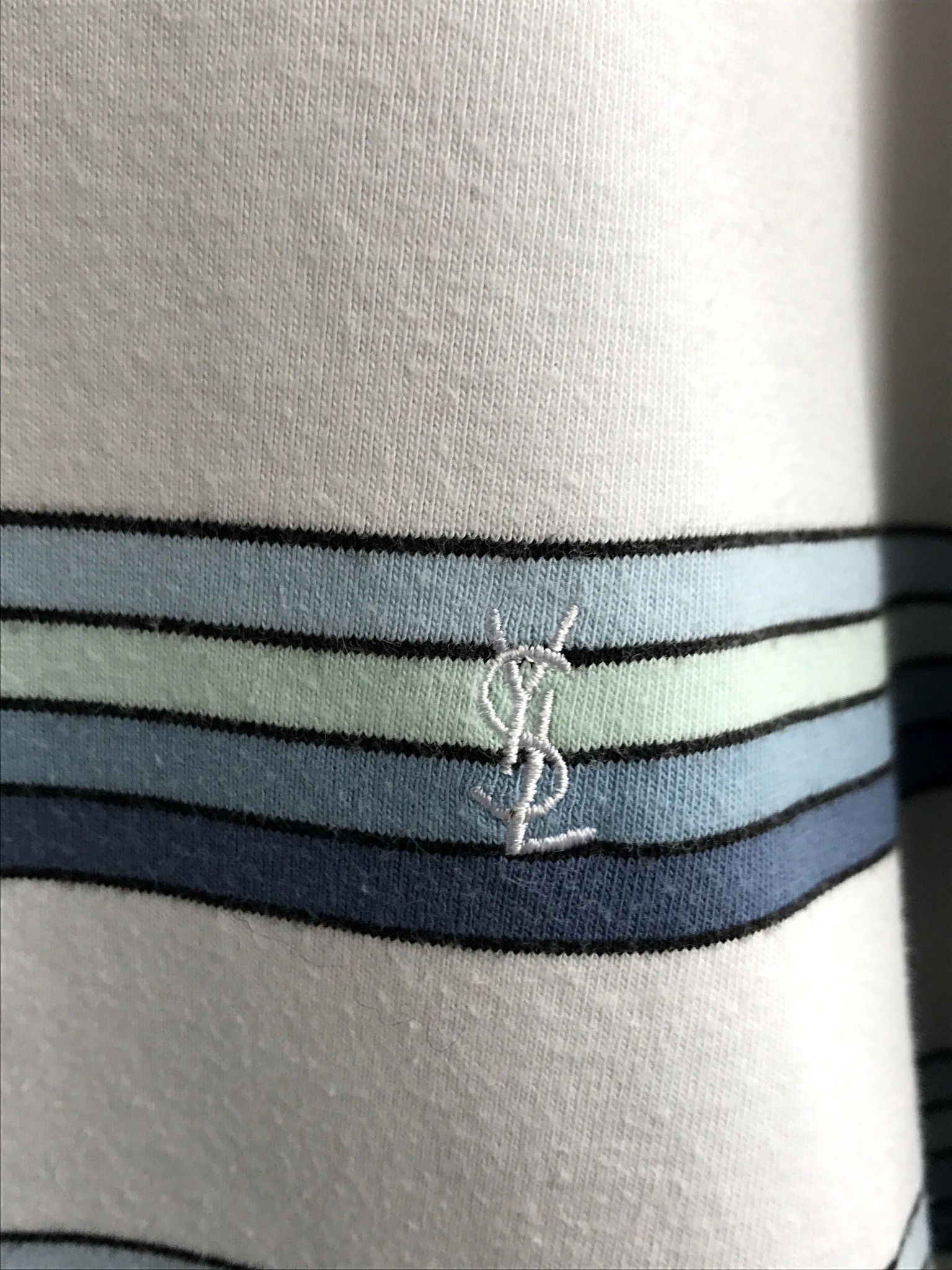 image of Vintage x YVES Saint Laurent YSL T-Shirt Double Layer YVES Saint Laurent T-Shirt in White Blue (Siz