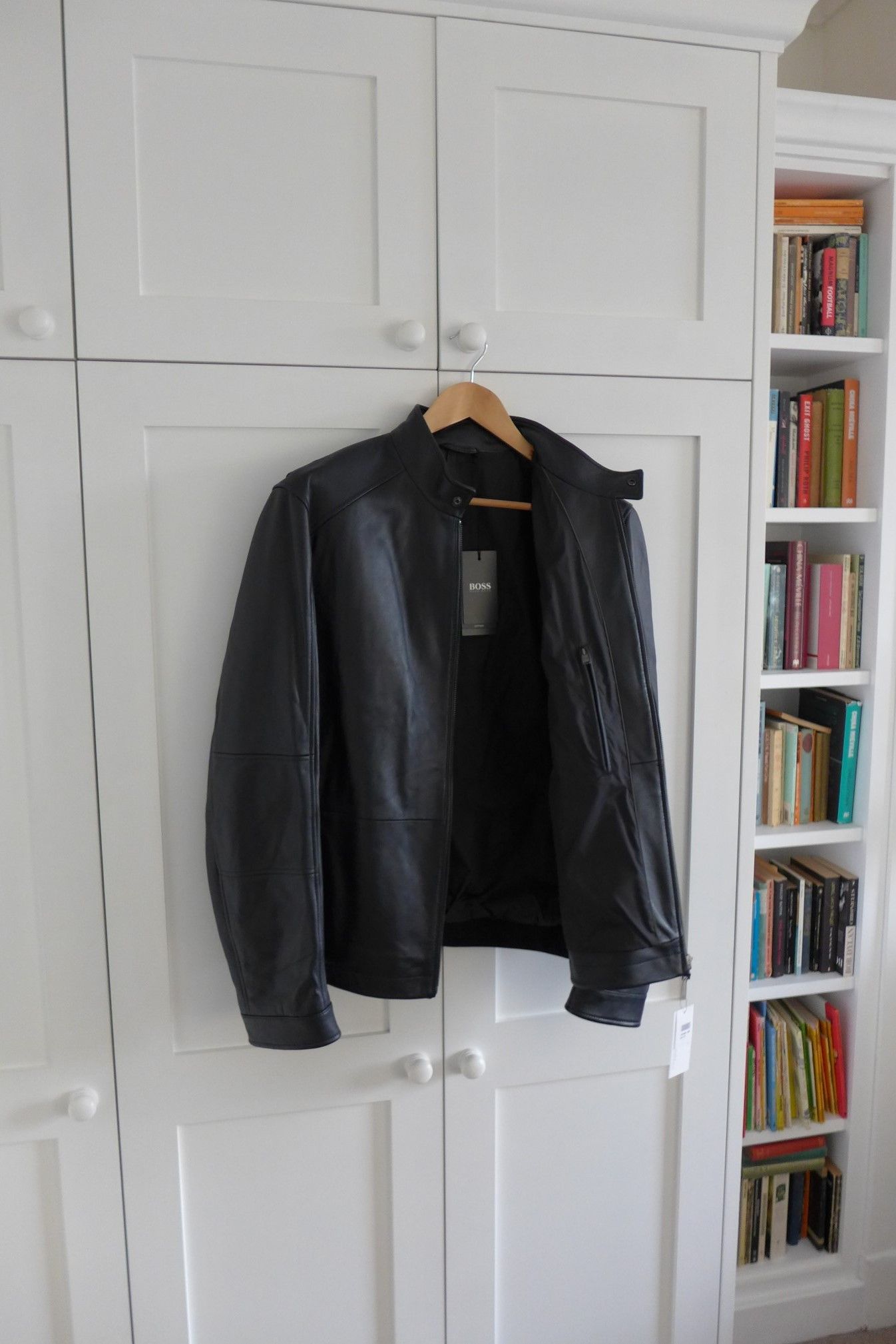 Hugo Boss Hugo Boss Café Racer Jacket -- Black Lambskin Leather Size US L / EU 52-54 / 3 - 3 Thumbnail