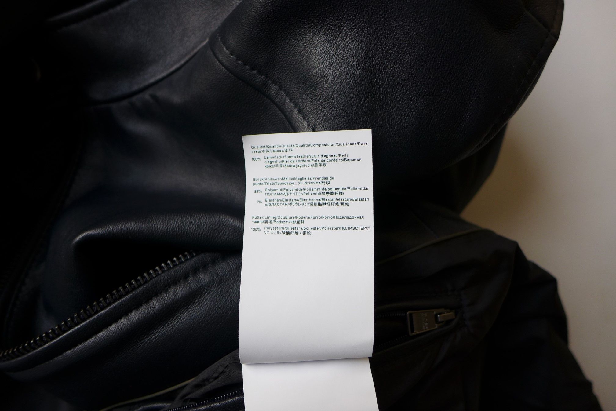 Hugo Boss Hugo Boss Café Racer Jacket -- Black Lambskin Leather Size US L / EU 52-54 / 3 - 10 Thumbnail