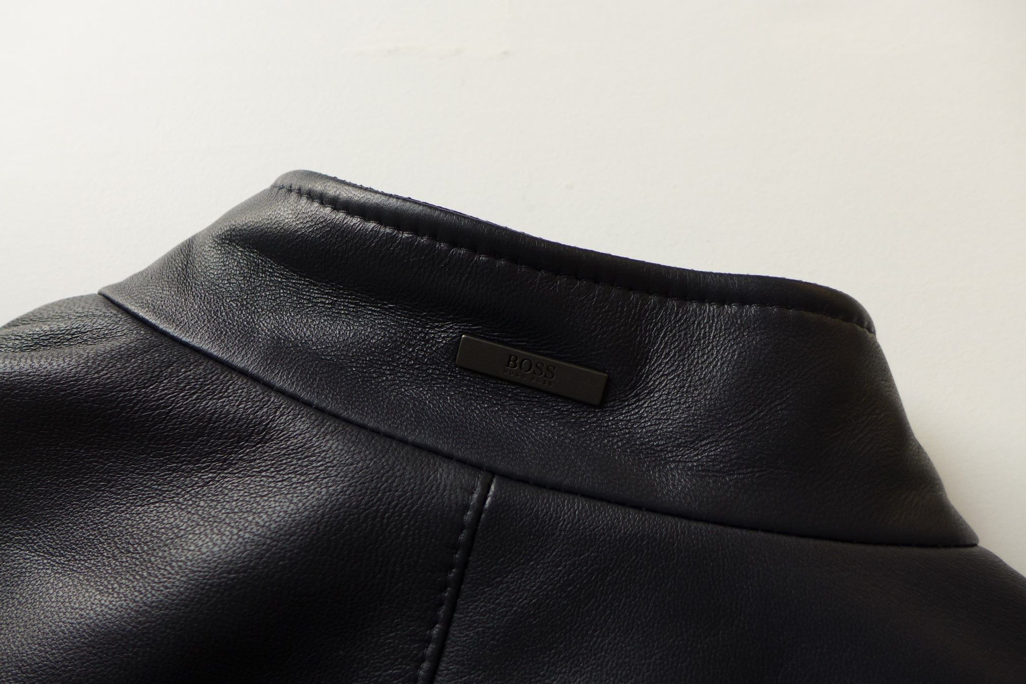 Hugo Boss Hugo Boss Café Racer Jacket -- Black Lambskin Leather Size US L / EU 52-54 / 3 - 7 Thumbnail