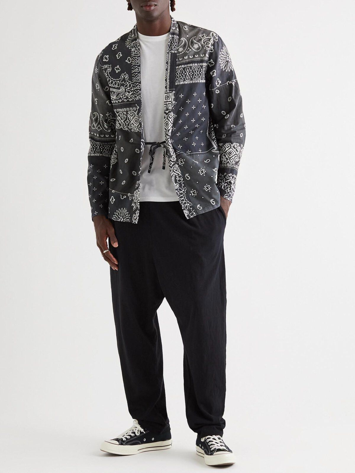Kapital Kapital Kakashi Bandana Patchwork Kimono Shirt - Black Size US L / EU 52-54 / 3 - 12 Thumbnail