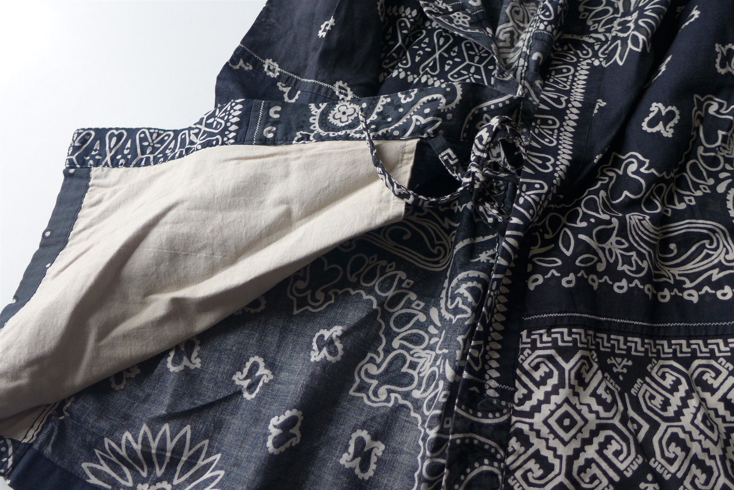 Kapital Kapital Kakashi Bandana Patchwork Kimono Shirt - Black Size US L / EU 52-54 / 3 - 6 Thumbnail