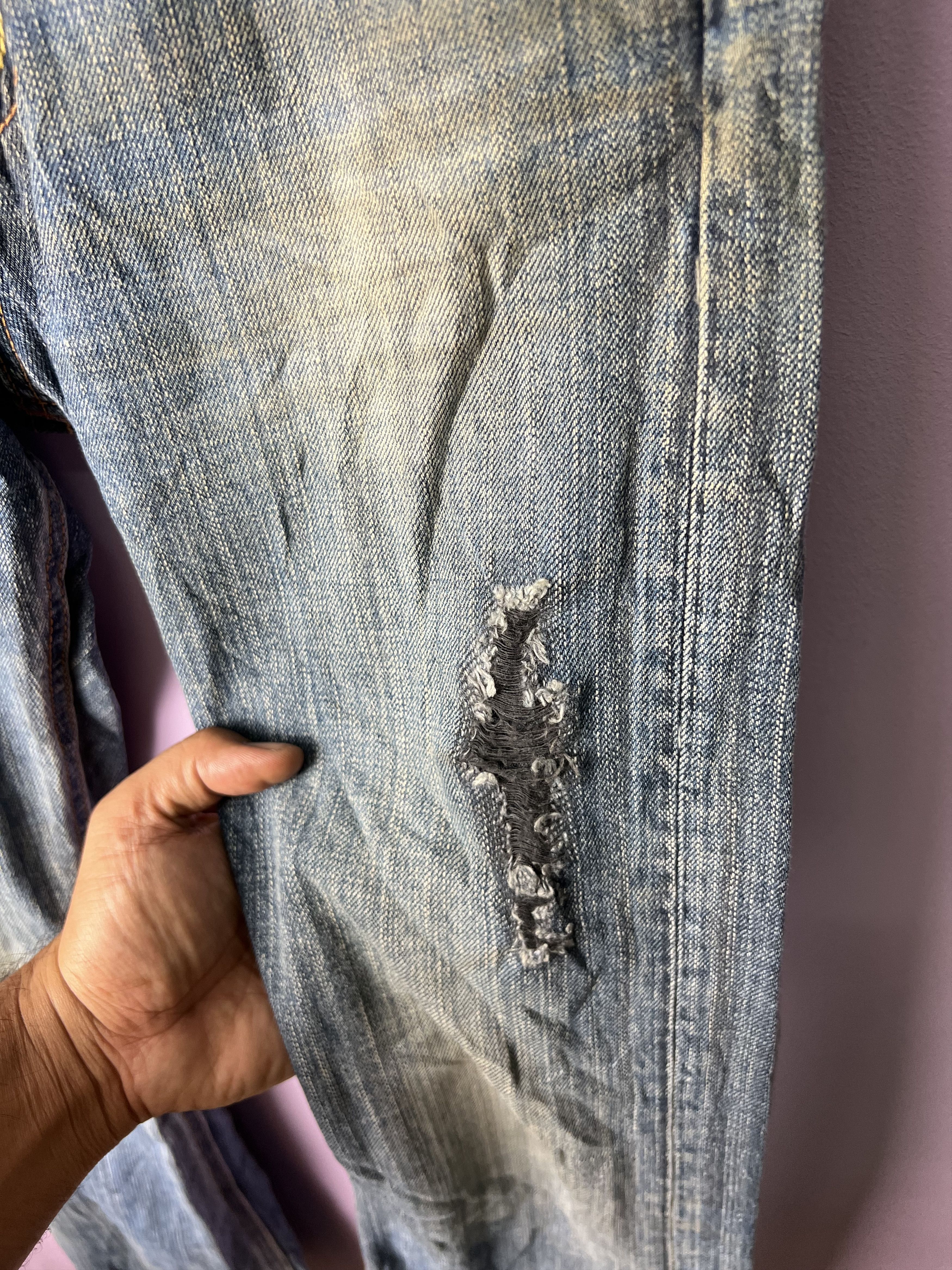 Edwin 🔥Edwin Miss 504 Rude Distressed Denim Size 29" - 13 Thumbnail