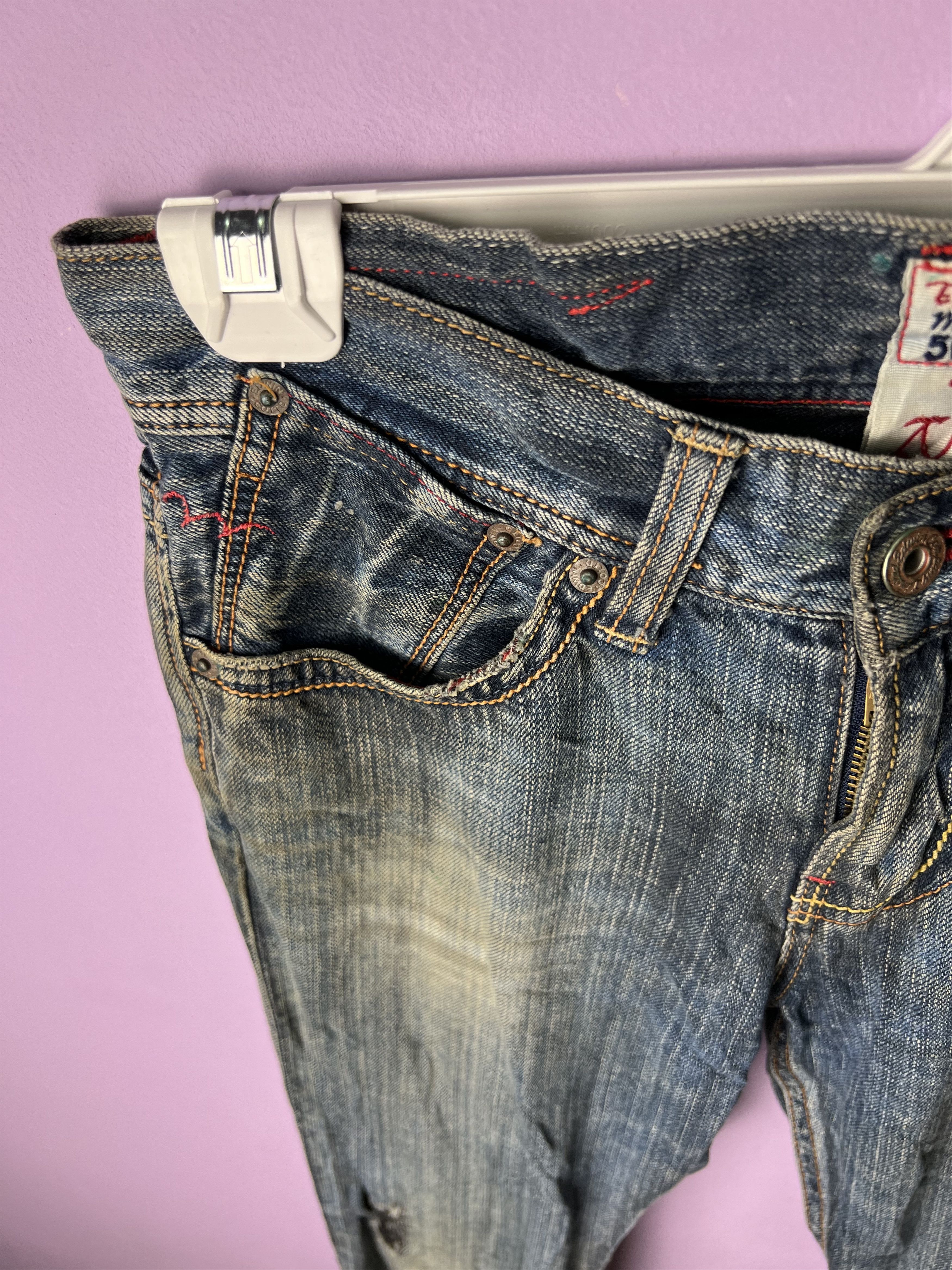 Edwin 🔥Edwin Miss 504 Rude Distressed Denim Size 29" - 9 Thumbnail